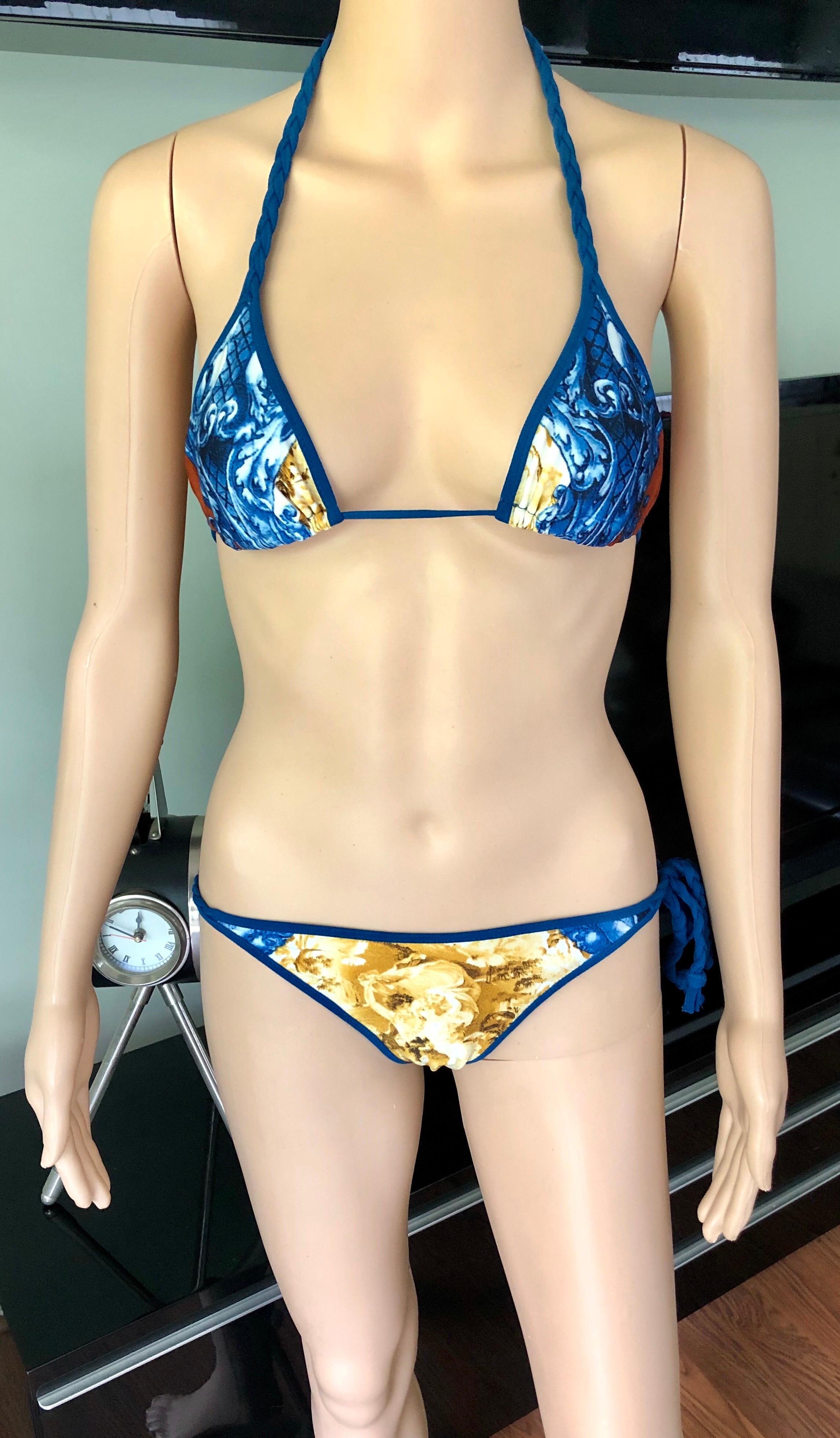 Gray Jean Paul Gaultier Soleil Vintage Logo Bikini Swimwear Swimsuit