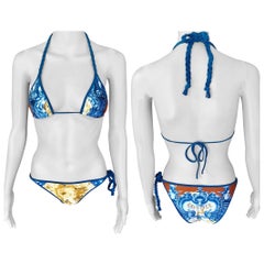Jean Paul Gaultier Soleil Vintage Logo Bikini-Badeanzug mit Logo