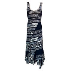 Robe longue Jean Paul Gaultier Soleil vintage en maille semi-transparente avec logo et logo