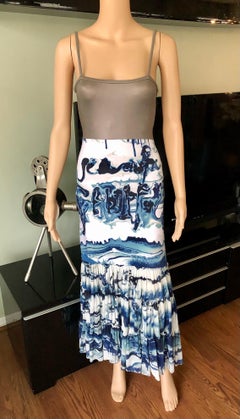 Jean Paul Gaultier Soleil F/W 2001 Metallic Abstract Print Maxi Dress