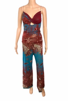 Jean Paul Gaultier Soleil S/S 1999 Sea World Life Print Top & Pants 2 Piece Set