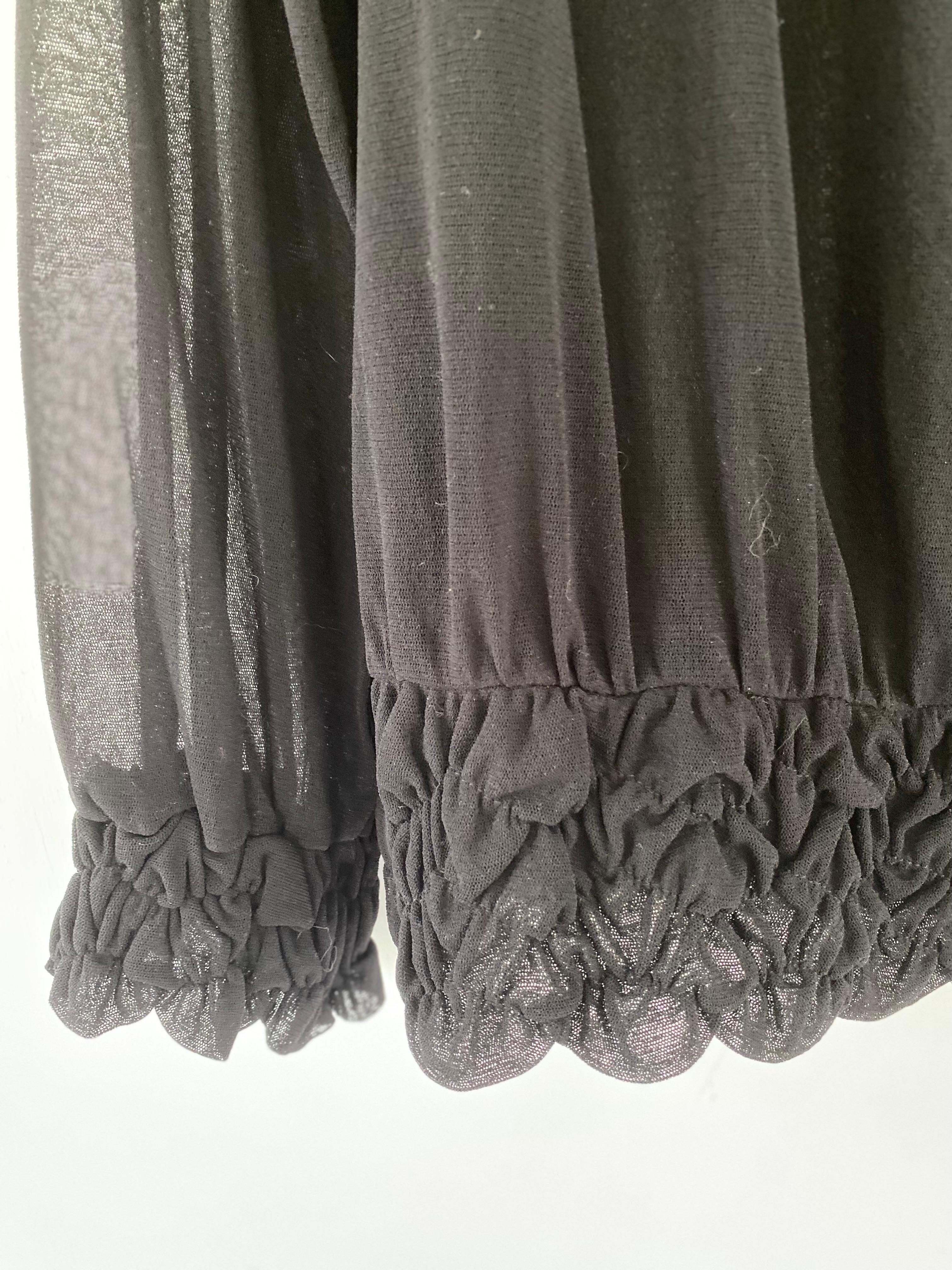 Jean Paul Gaultier Soleil Vintage Y2K Sheer Black Peasant Blouse For Sale 3