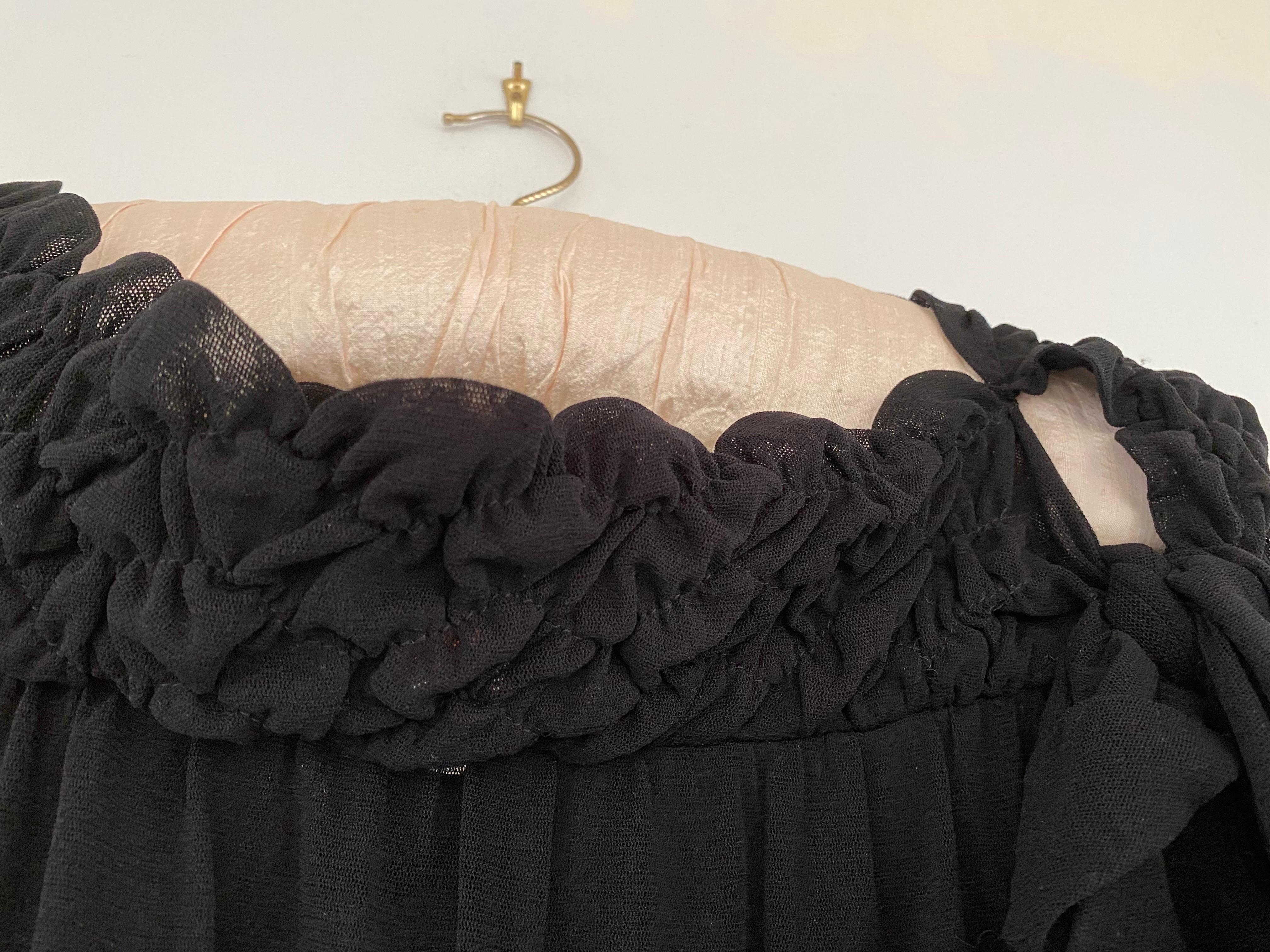Women's Jean Paul Gaultier Soleil Vintage Y2K Sheer Black Peasant Blouse For Sale