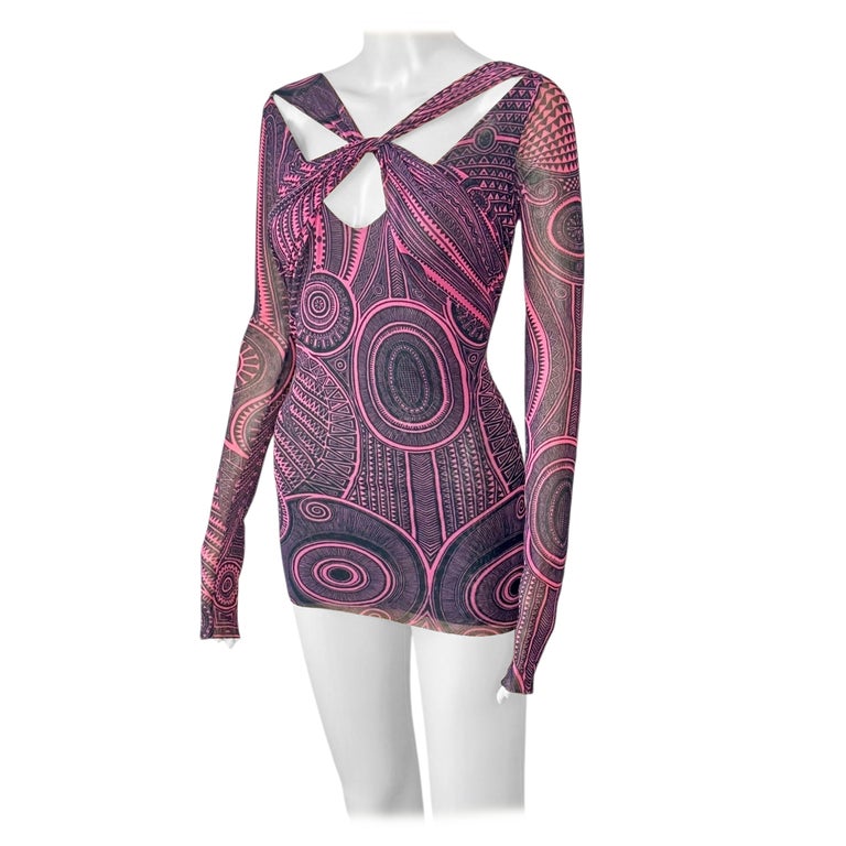 sheer tattoo dress Jean Paul Gaultier Tattoo Collection sheer midi dress Jean Paul Gaultier