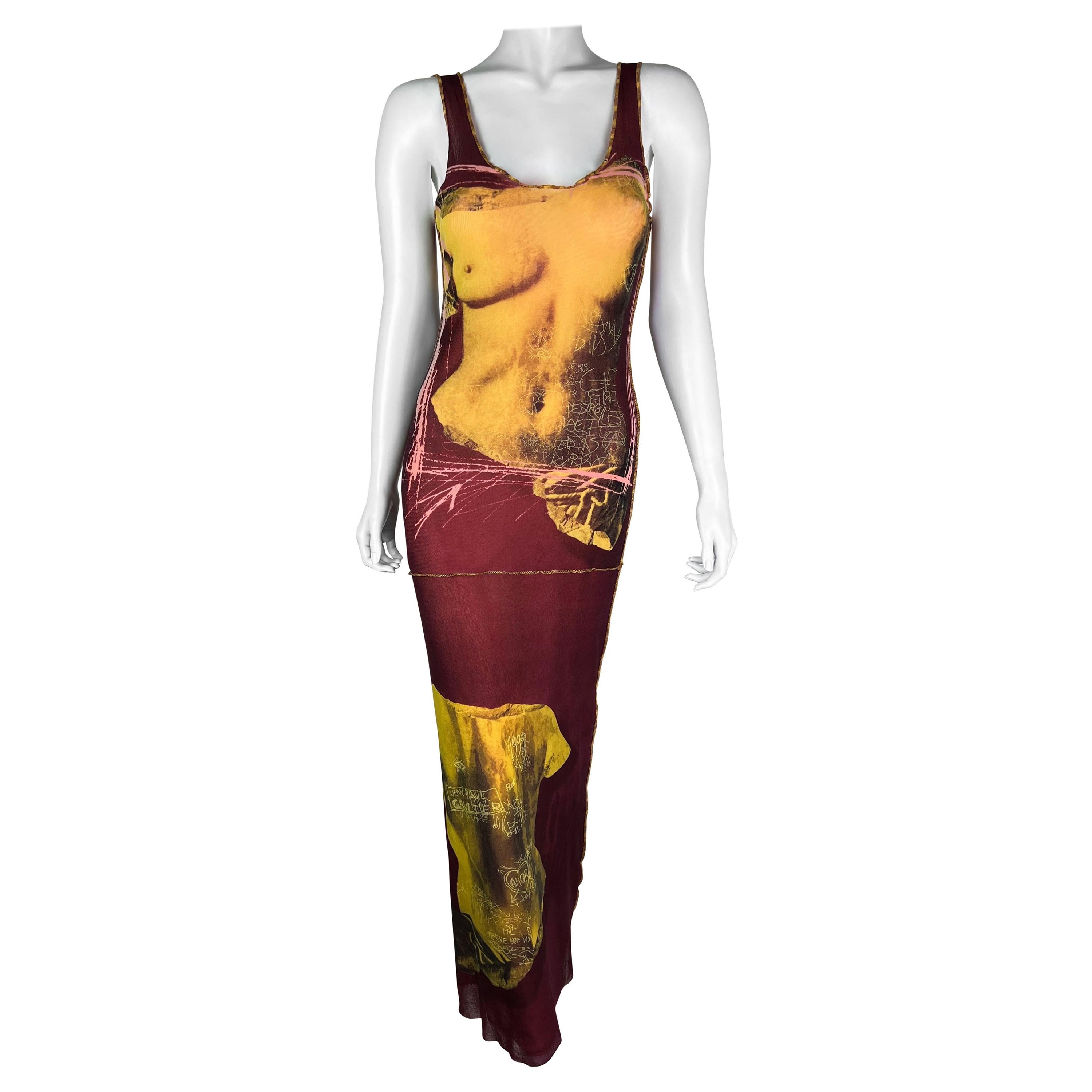 Jean-Paul Gaultier Primavera 1999 Vestido de malla Venus De Milo en venta