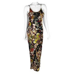 Jean-Paul Gaultier Spring 2003 Butterfly Print Maxi Mesh Dress