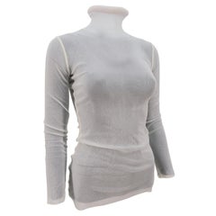 Haut à manches longues Jean Paul Gaultier SS-1994 avec col tubulaire et détails en maille