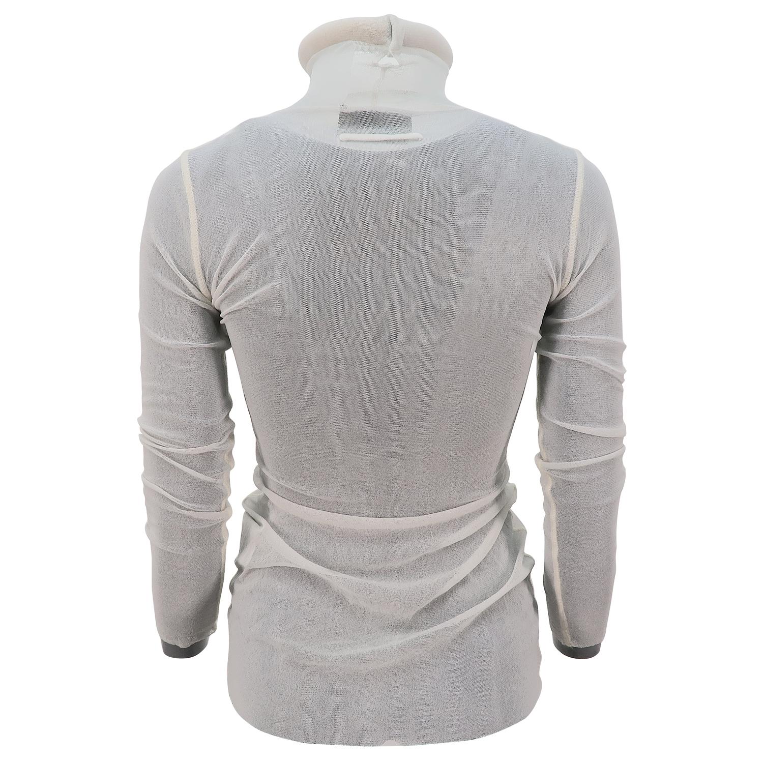 Jean Paul Gaultier SS-1994 Tubular Neck Detail Mesh Long-Sleeved Top In Good Condition In Brussels, BE