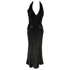 JEAN PAUL GAULTIER SS 1995  Size 4 Black White Acetate Blend Stripe Gown Dress