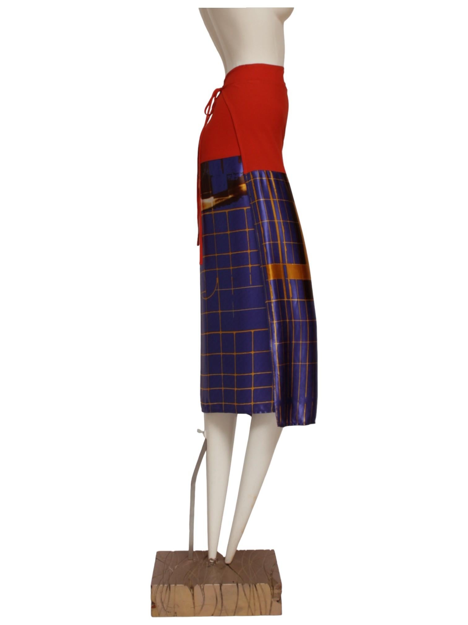 Women's or Men's JEAN PAUL GAULTIER SS 1996 Cyberbaba patchwork x-ray wrap shirt dress For Sale