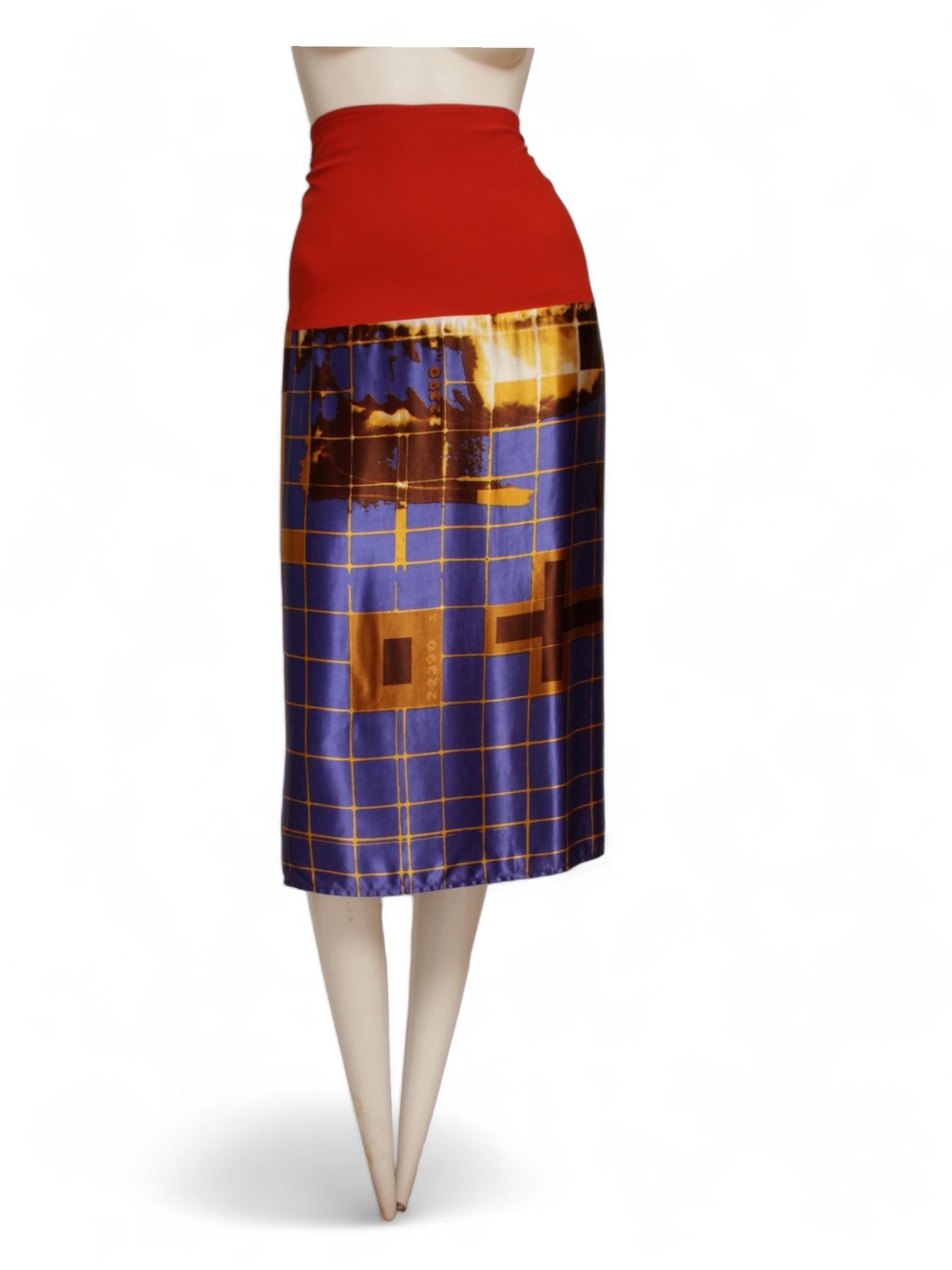 JEAN PAUL GAULTIER SS 1996 Cyberbaba patchwork x-ray wrap shirt dress For Sale 1