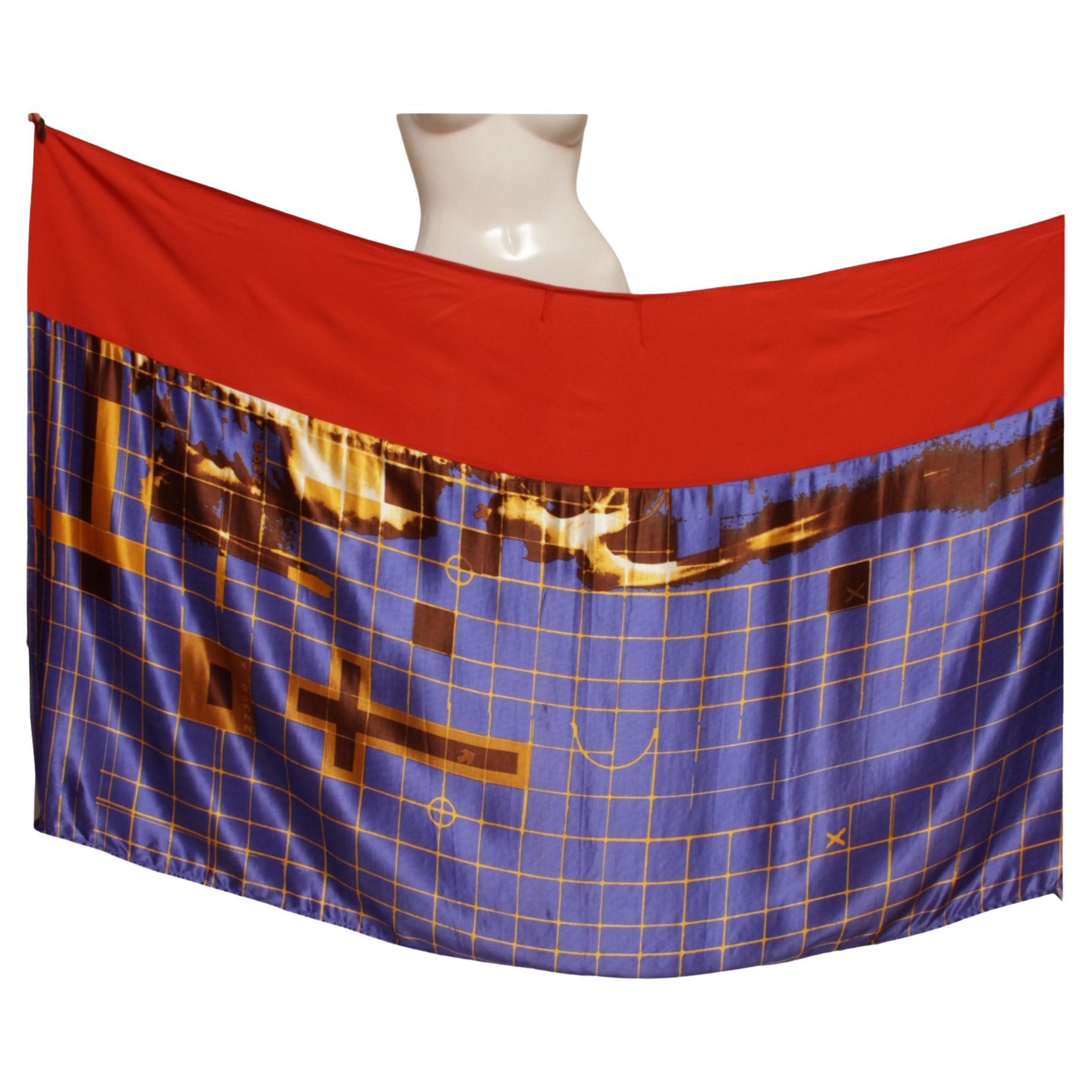 JEAN PAUL GAULTIER SS 1996 Cyberbaba patchwork x-ray wrap shirt dress For Sale