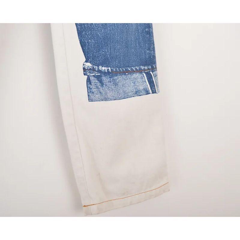 Jean Paul Gaultier SS 1997 Trompe-L'œil Vintage Jeans mit hoher Taille und Muster Damen im Angebot
