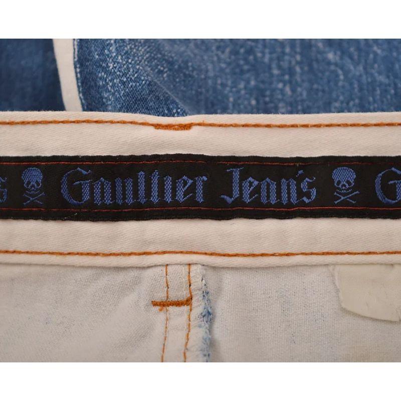 Jean Paul Gaultier SS 1997 Trompe-L'œil Vintage High waisted Pattern Jeans For Sale 1