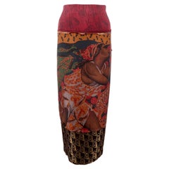 Jean Paul Gaultier SS-2002 Silk and Rayon Print Skirt