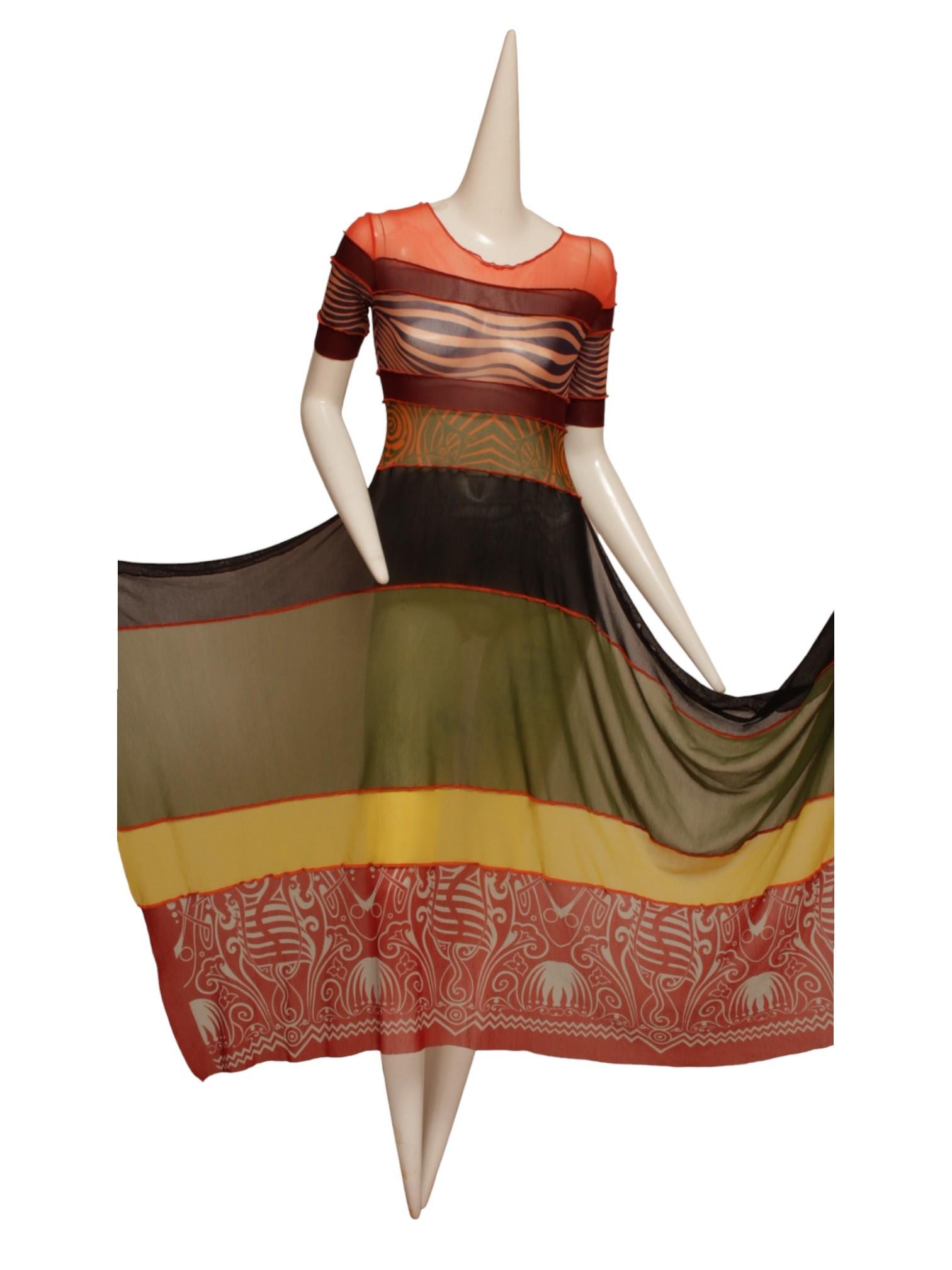JEAN PAUL GAULTIER SS1996 Striped Mesh Wrap Dress

SPRING SUMMER 1996 COLLECTION, THIS DRESS IS CRAFTED OUT OF RED, BLACK AND CREAM MESH FABRIC. IT FEATURES AN OPEN PACK, A TIE UP CLOSURE AND A STRIPED DETAIL THROUGHOUT.

Size L
Measurements