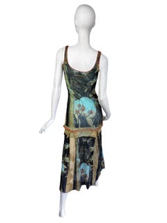 JEAN PAUL GAULTIER ss2000 MESH PRINT MAXI DRESS