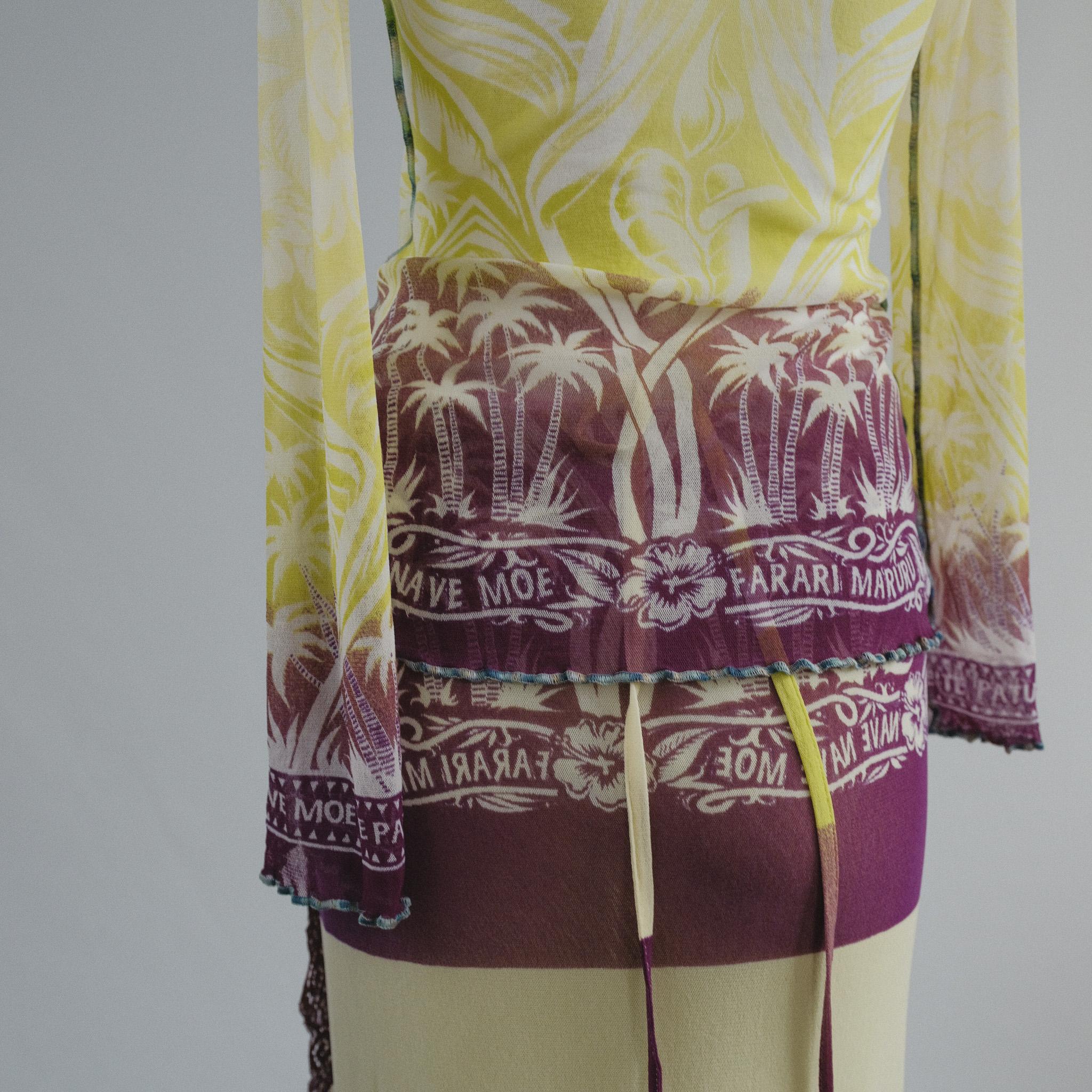 Jean Paul Gaultier  SS2001  Mesh Skirt set co ord ensemble OSFM  In Good Condition For Sale In Berlin, DE