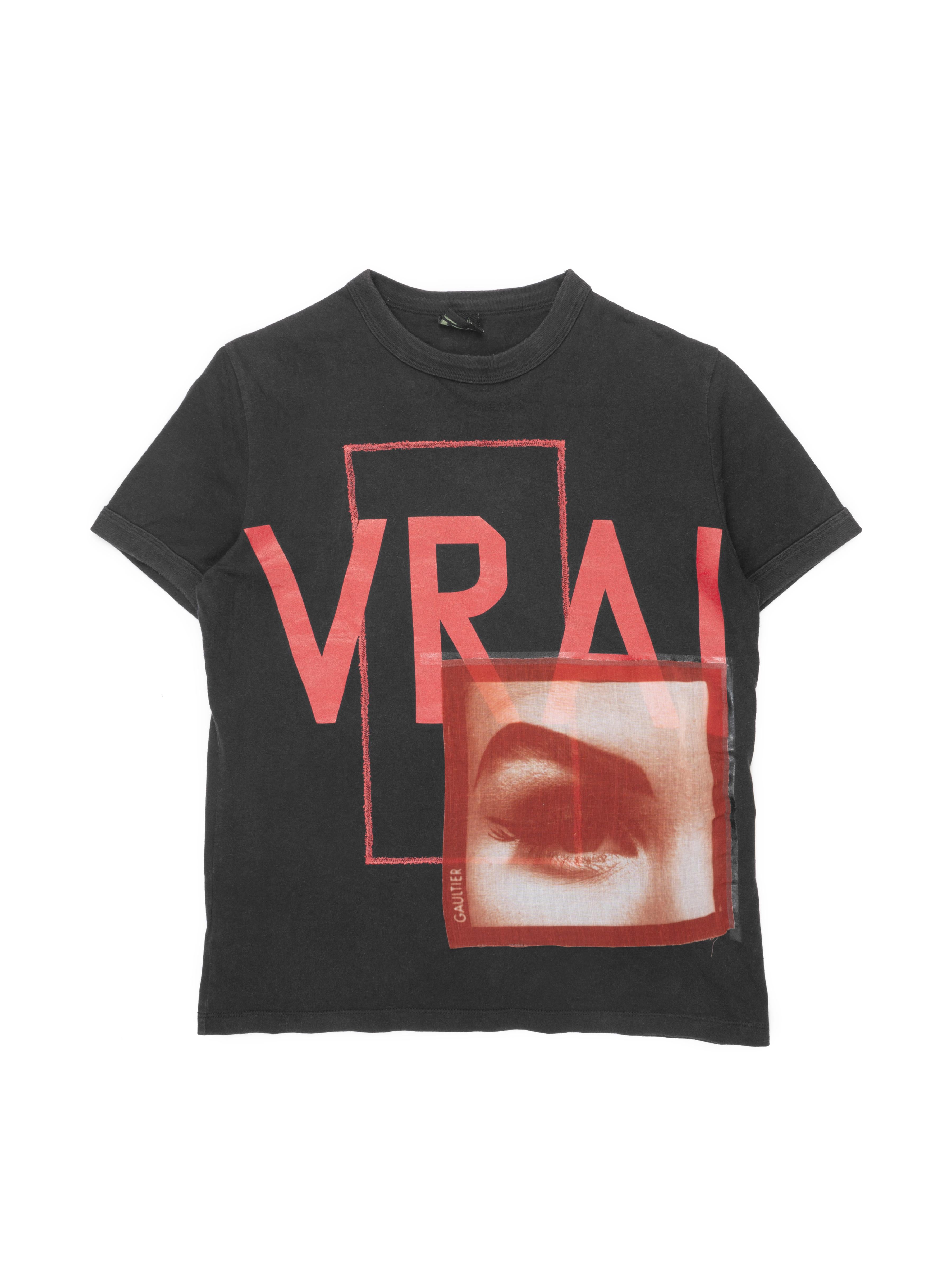 Black Jean Paul Gaultier SS2002 Vrai T-Shirt