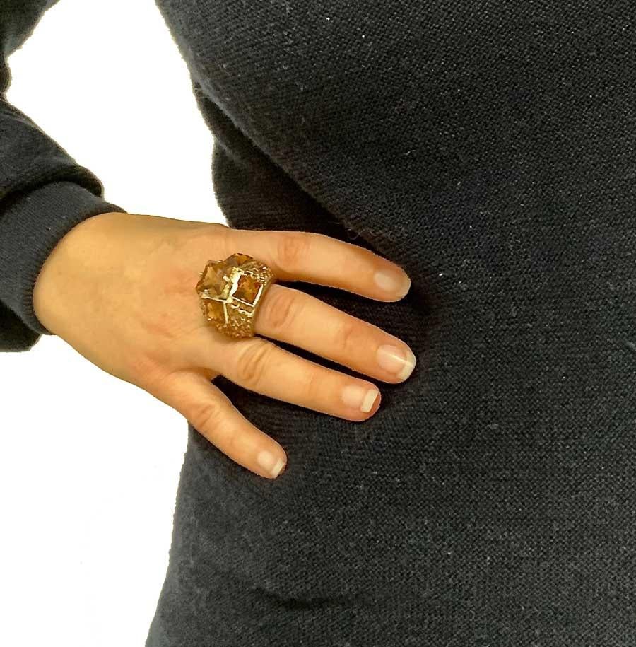 Jean-Paul GAULTIER Strass Amber Ring  1