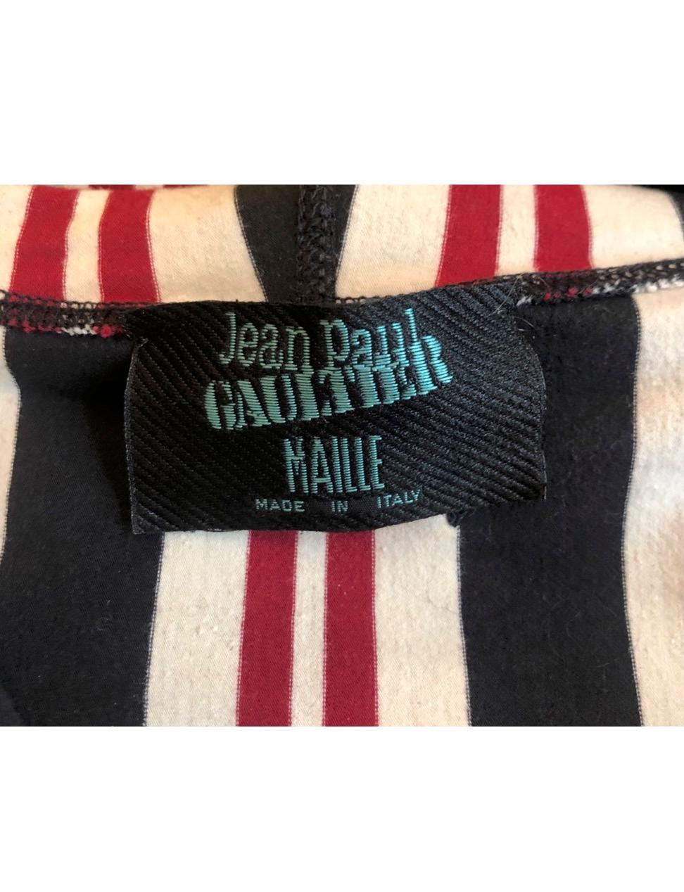 Beige Jean Paul Gaultier Stripe Hood Zip Top 1991 