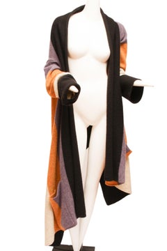 JEAN PAUL GAULTIER, Striped Boiled Wool Cardigan with oversize pockets