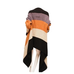 JEAN PAUL GAULTIER, Striped Boiled Wool Cardigan with oversize pockets