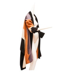 JEAN PAUL GAULTIER, Striped Boiled Wool Cardigan with oversize pockets