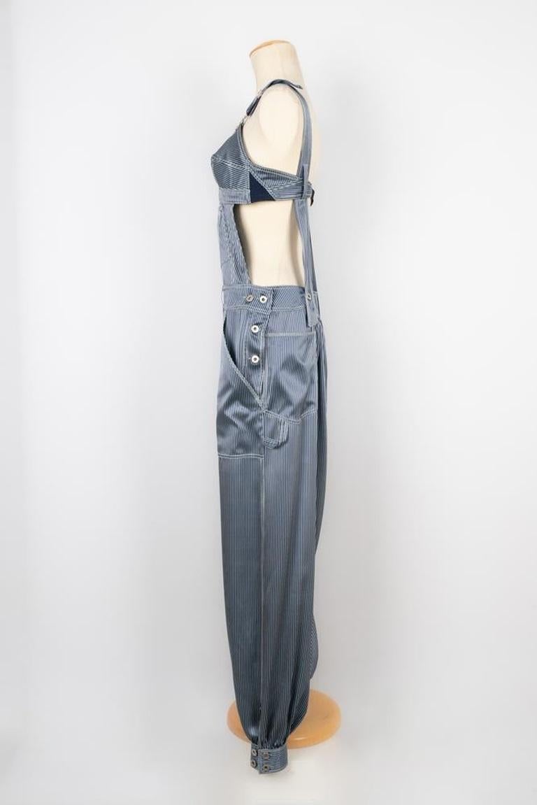 Women's Jean-Paul Gaultier Striped Silk Jumpsuit, 2010 For Sale