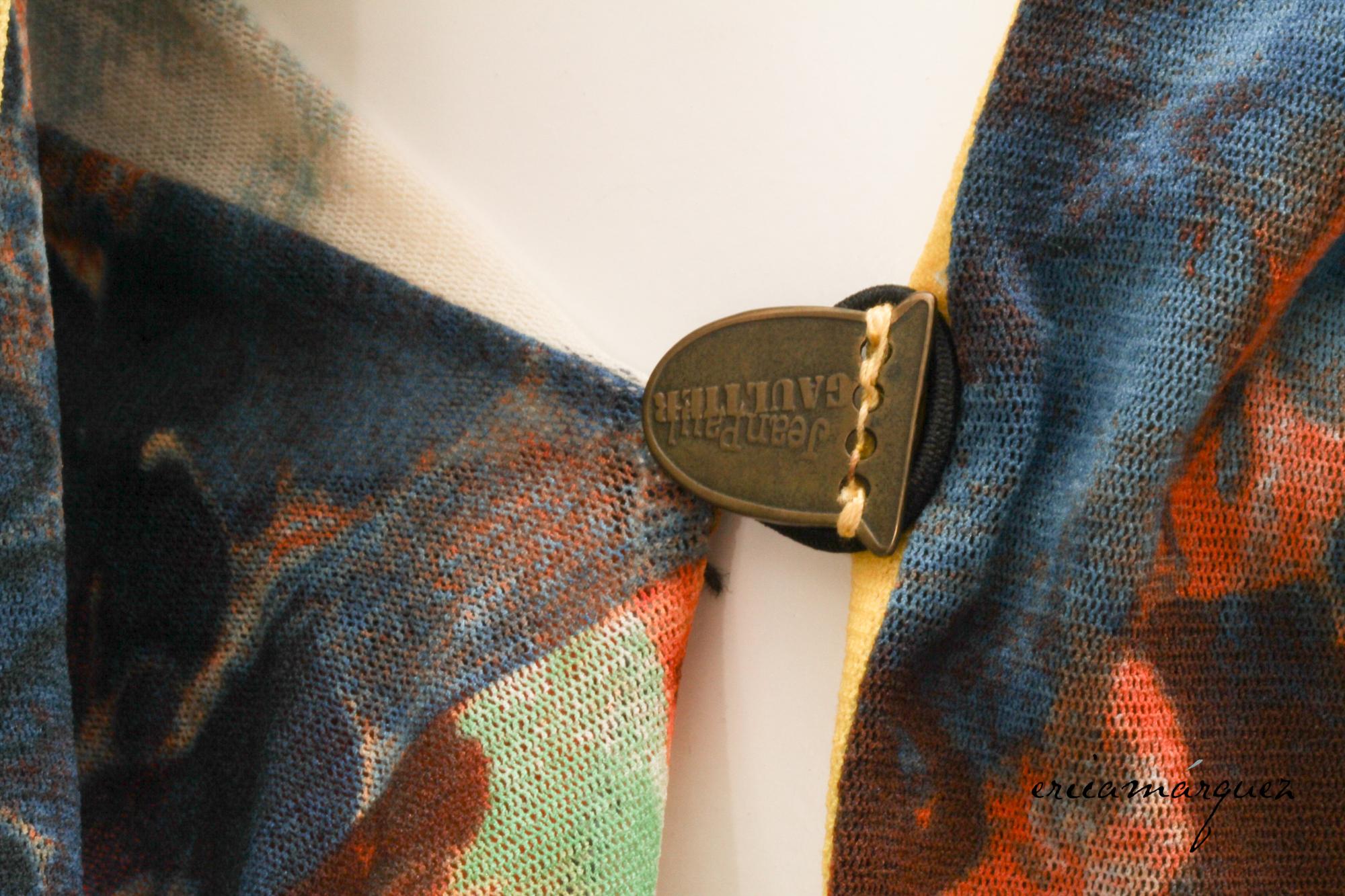 Jean Paul Gaultier, Kimono a rete con motivo Suminagashi, chiusure con hardware in metallo in vendita 6