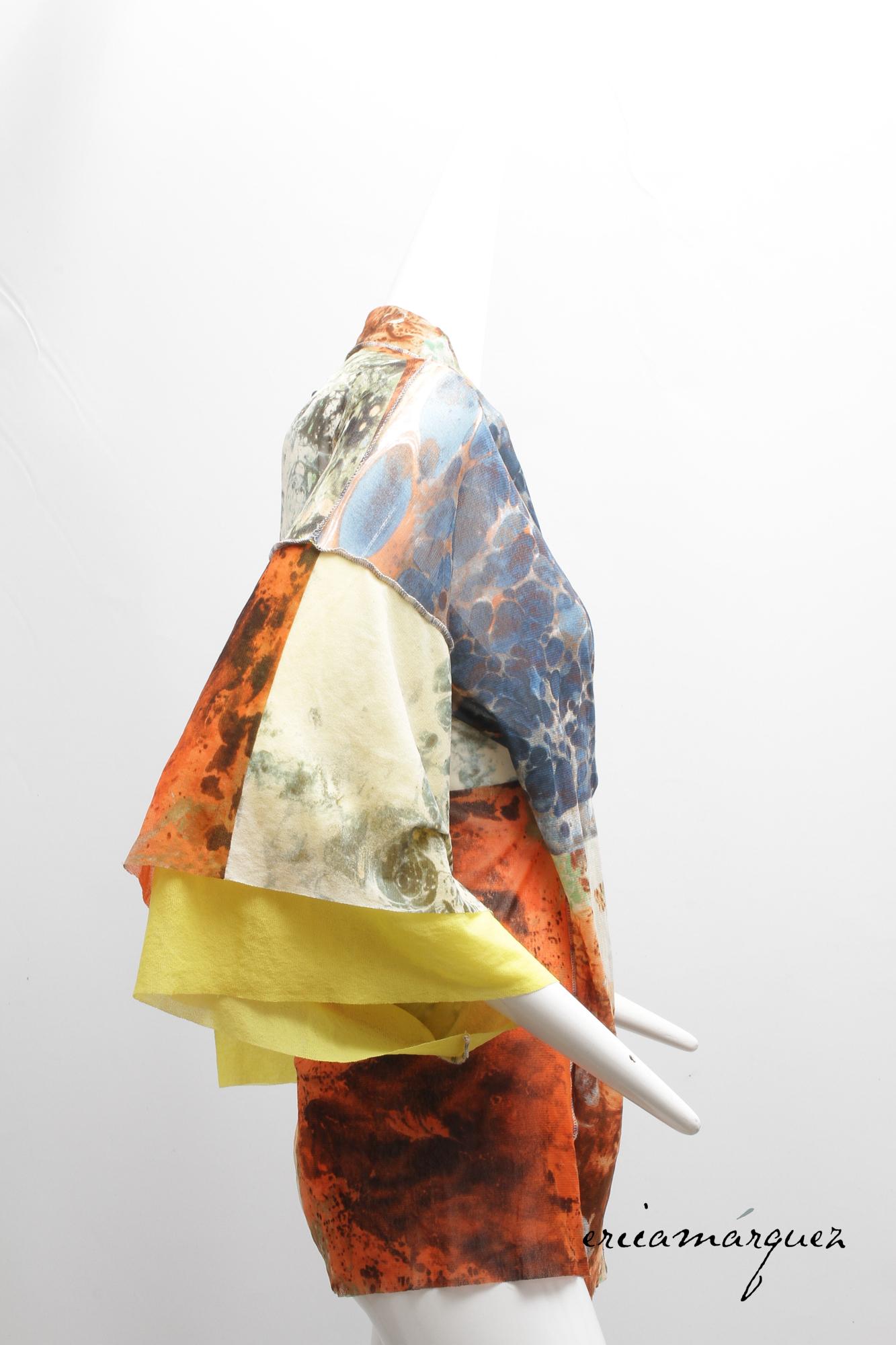 Jean Paul Gaultier, Kimono a rete con motivo Suminagashi, chiusure con hardware in metallo in vendita 4