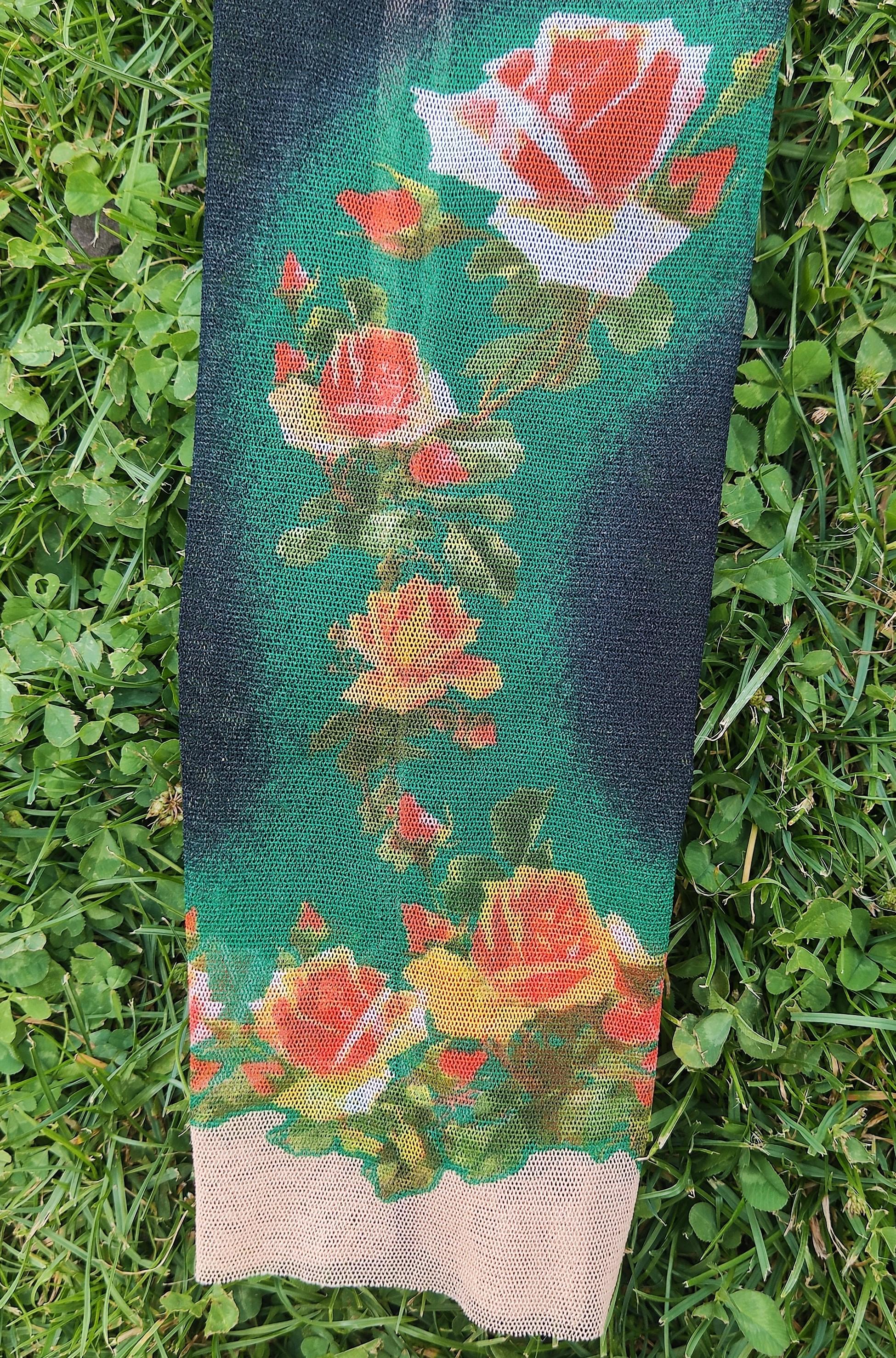 Jean Paul Gaultier Supreme Rose Roses Floral Mesh Transparent Wrap Tee Top  1