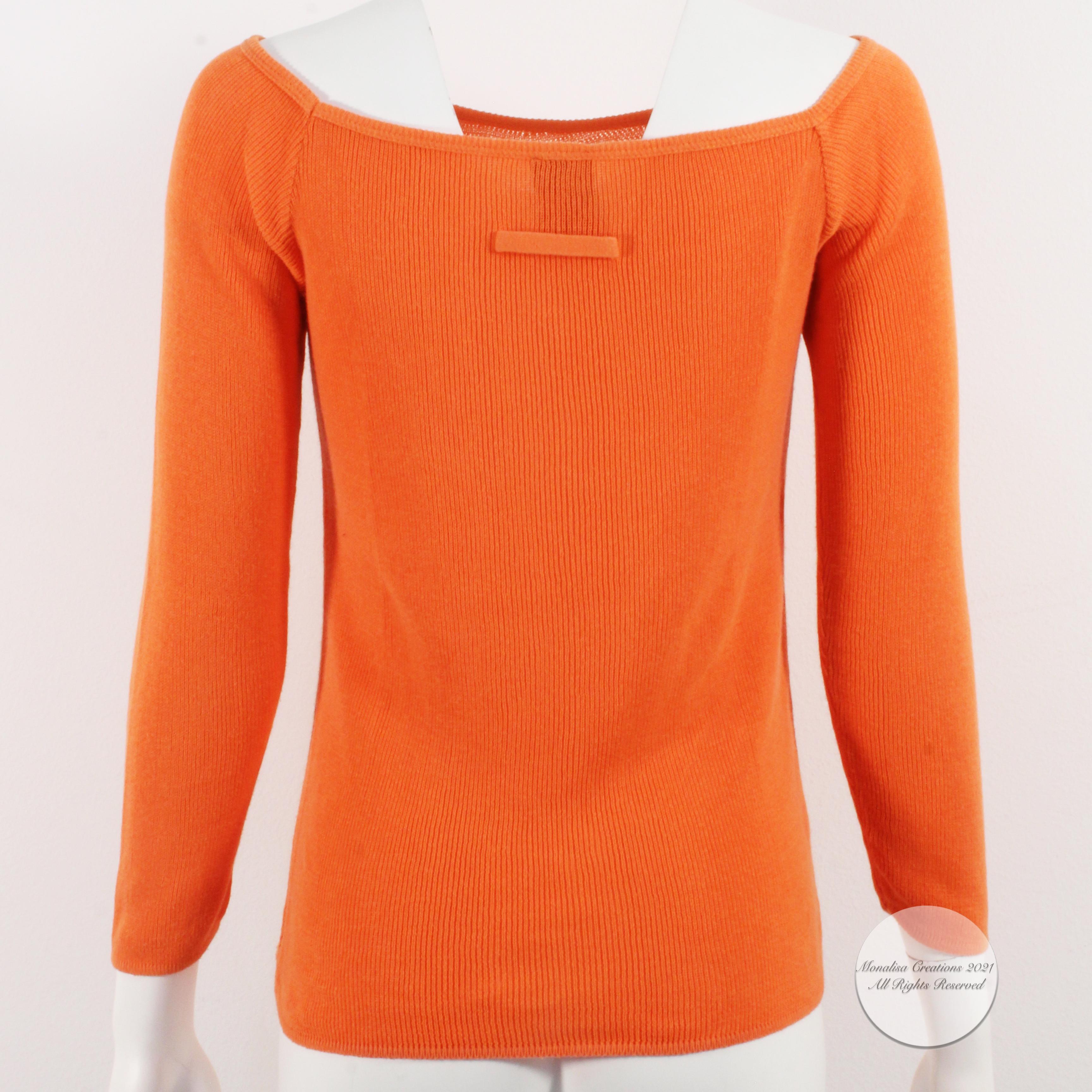 Jean Paul Gaultier Sweater Top Pullover Cotton Knit Fuzzi Italy Vintage 90s  S/M For Sale at 1stDibs