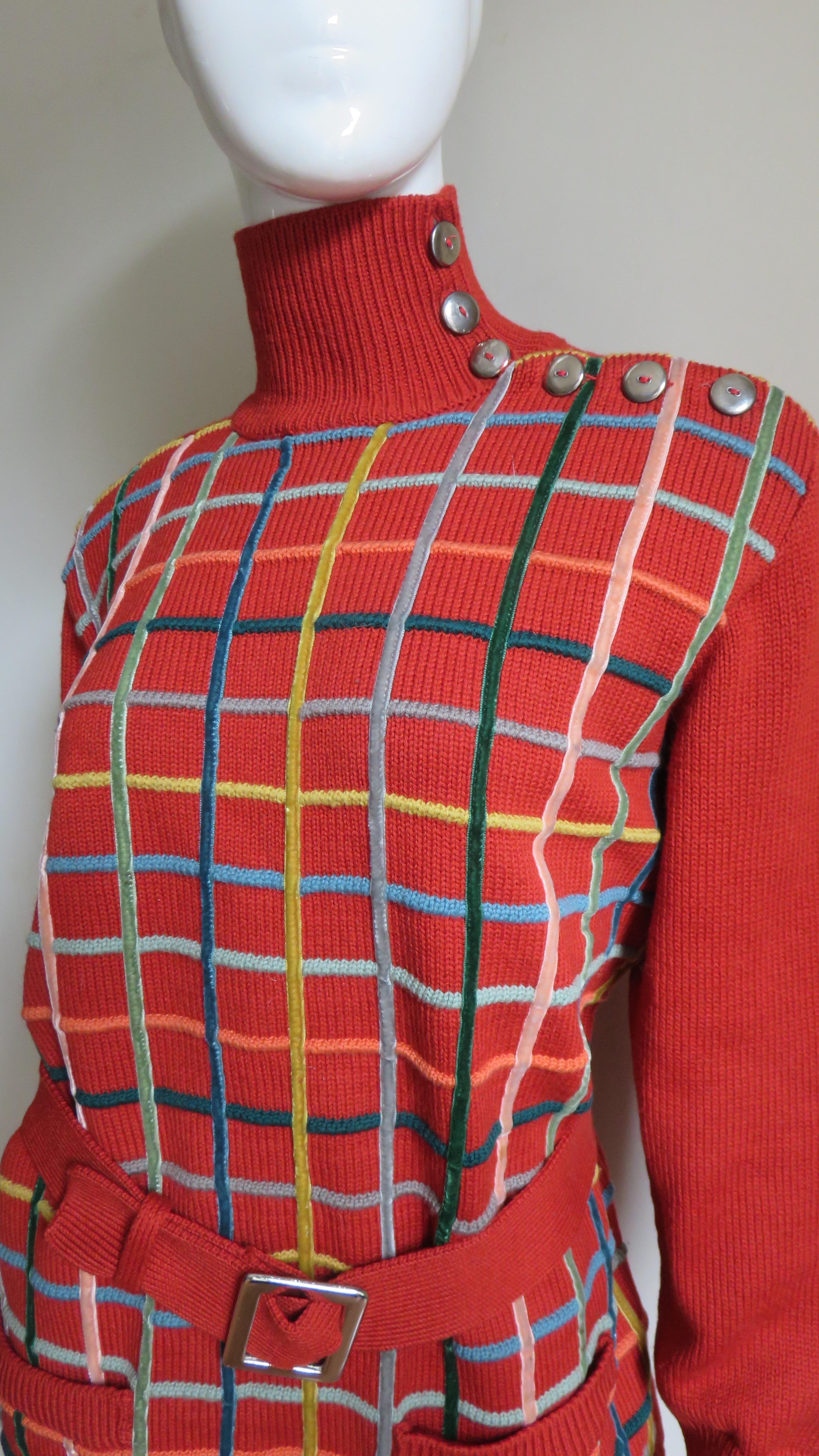 Jean Paul Gaultier Sweater with Belt 1990s For Sale 1