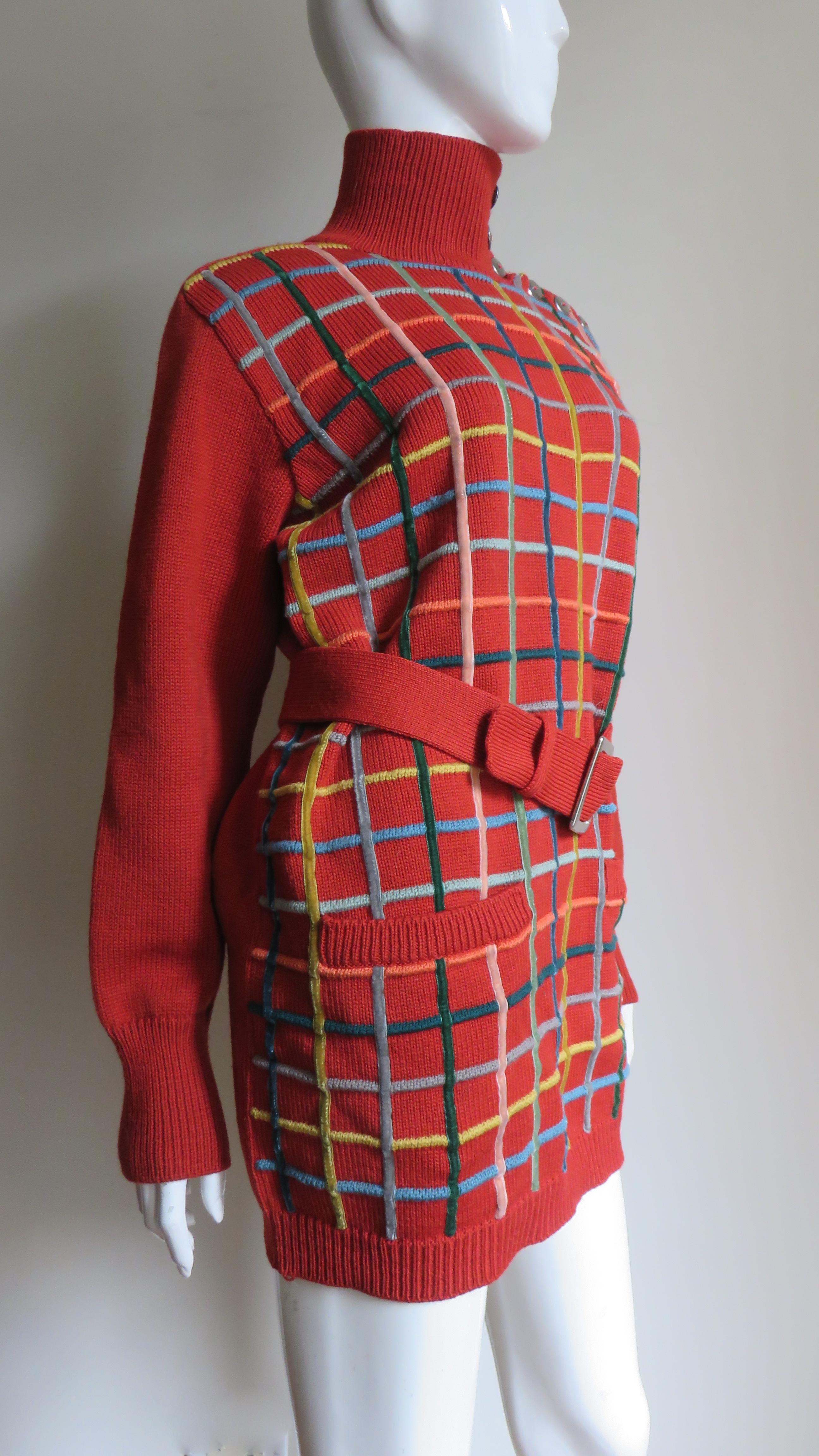 Jean Paul Gaultier Sweater with Belt 1990s For Sale 2