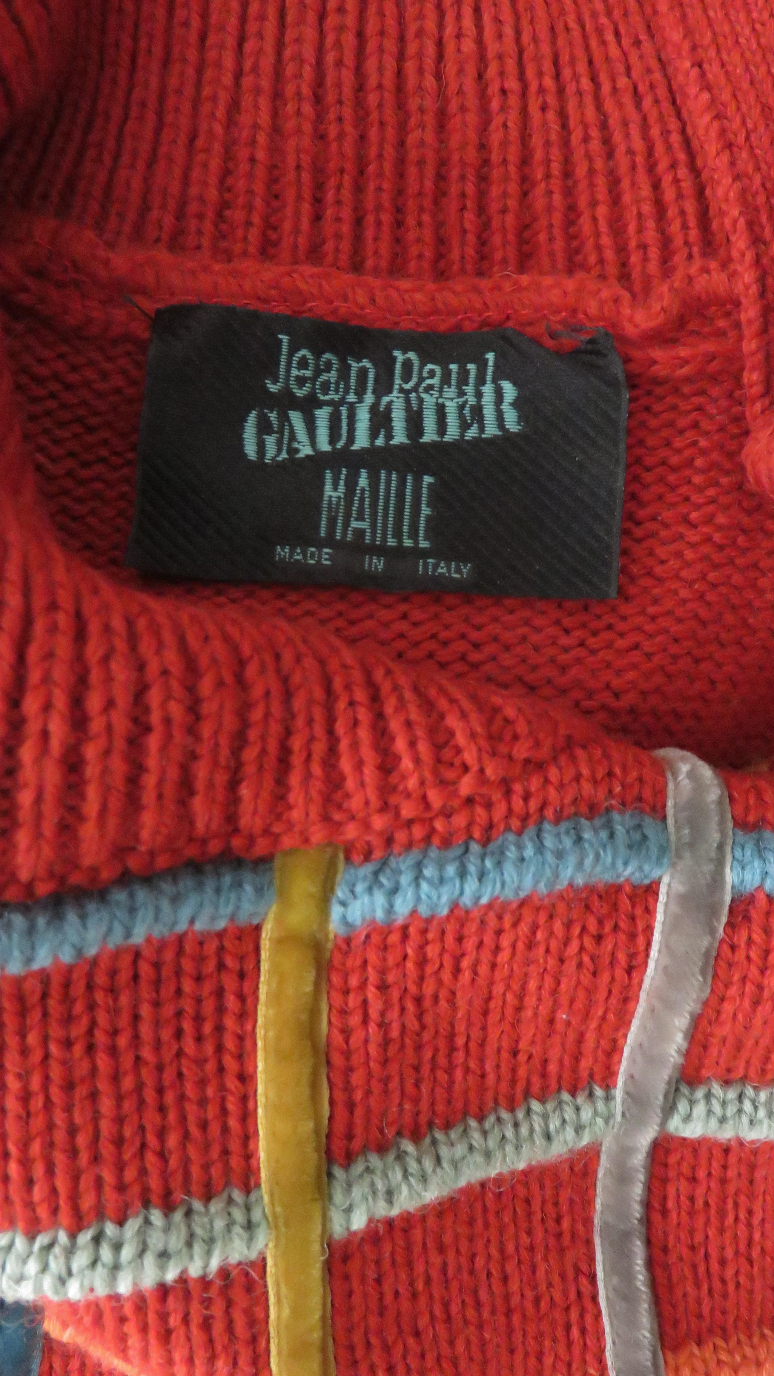 Jean Paul Gaultier Sweater with Belt 1990s For Sale 9
