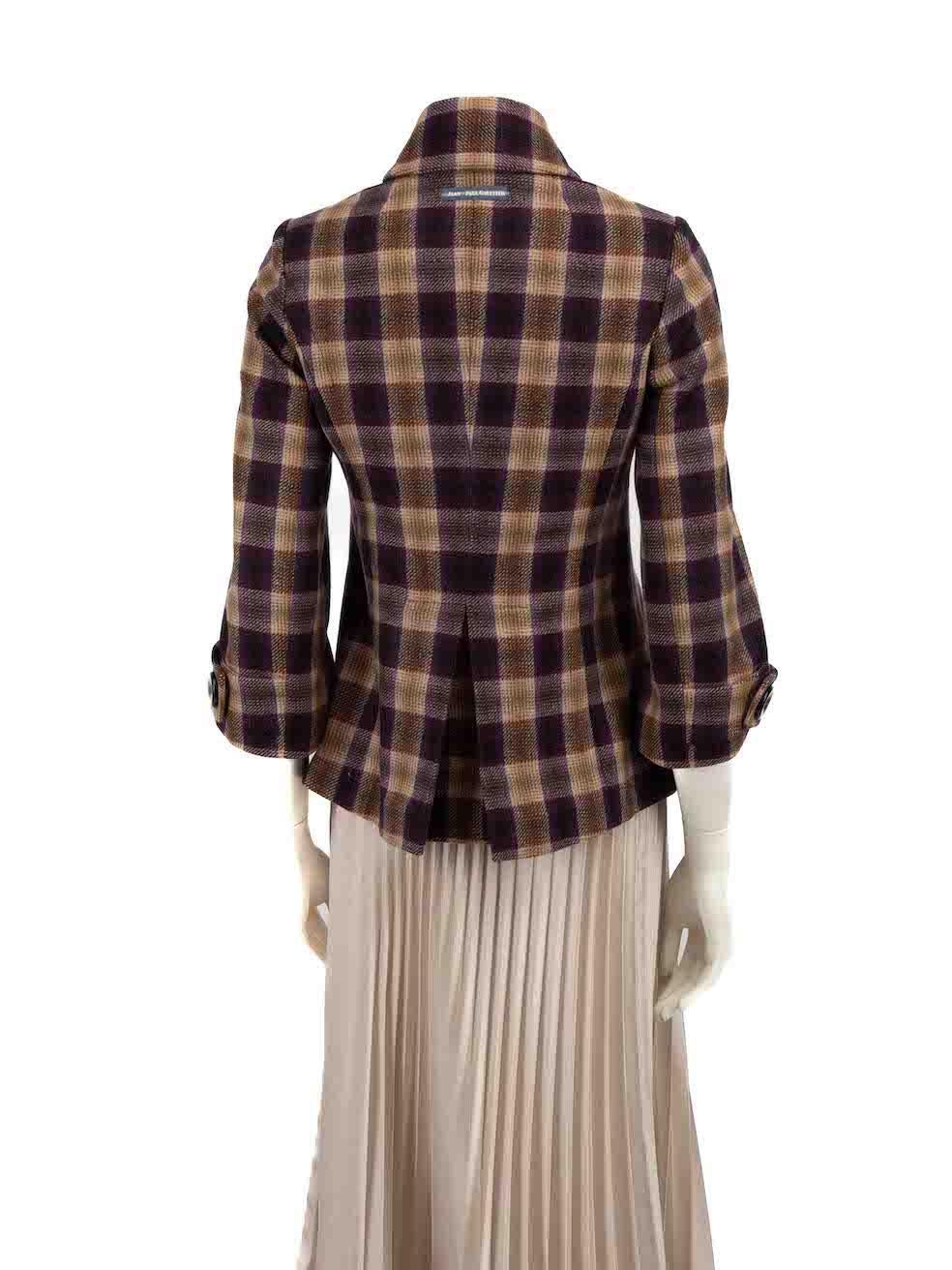 Jean Paul Gaultier Tartan Wool Double Breasted Coat Size S In Good Condition In London, GB