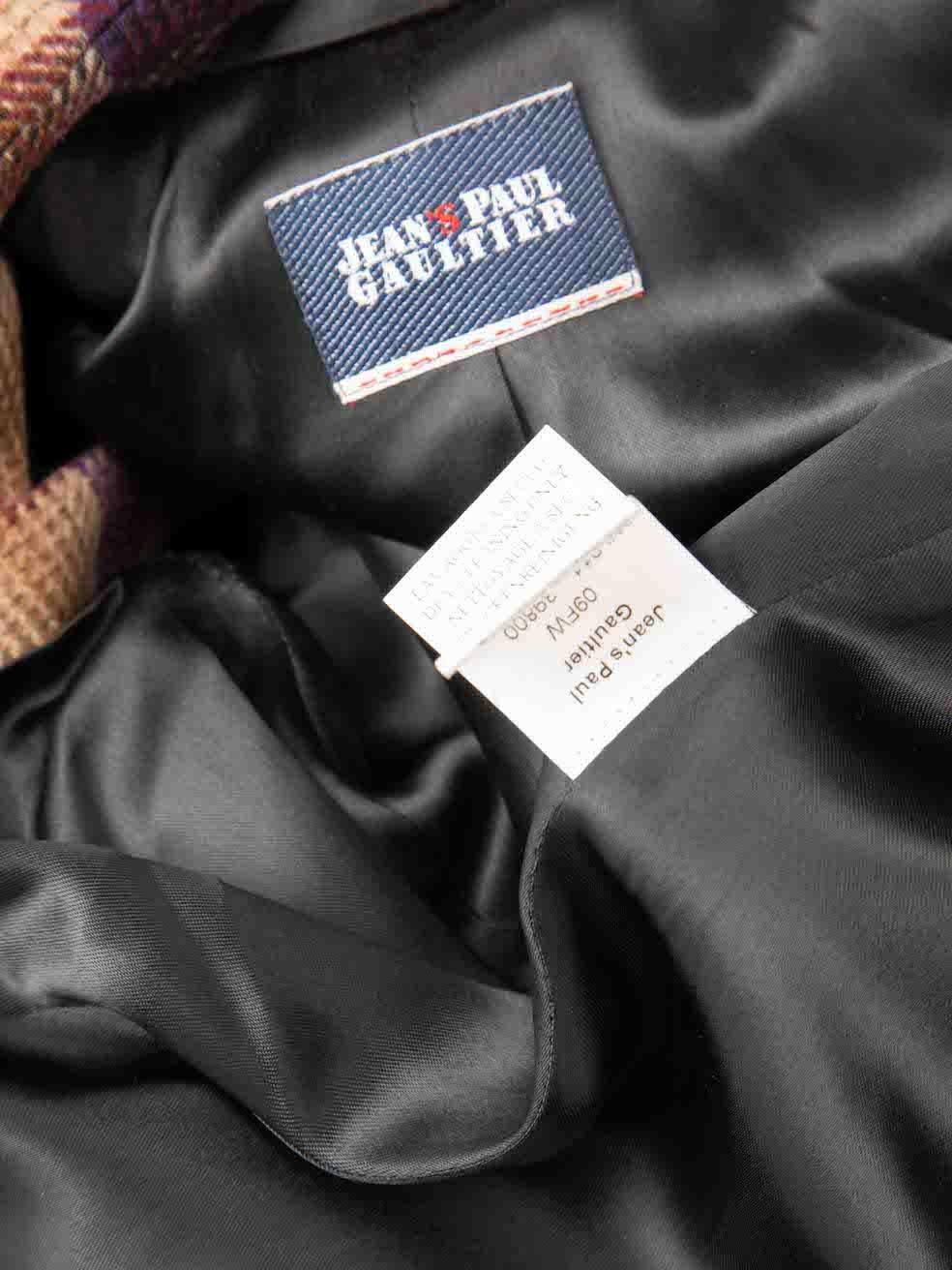 Jean Paul Gaultier Tartan Wool Double Breasted Coat Size S 2