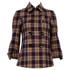 Jean Paul Gaultier Tartan Wool Double Breasted Coat Size S