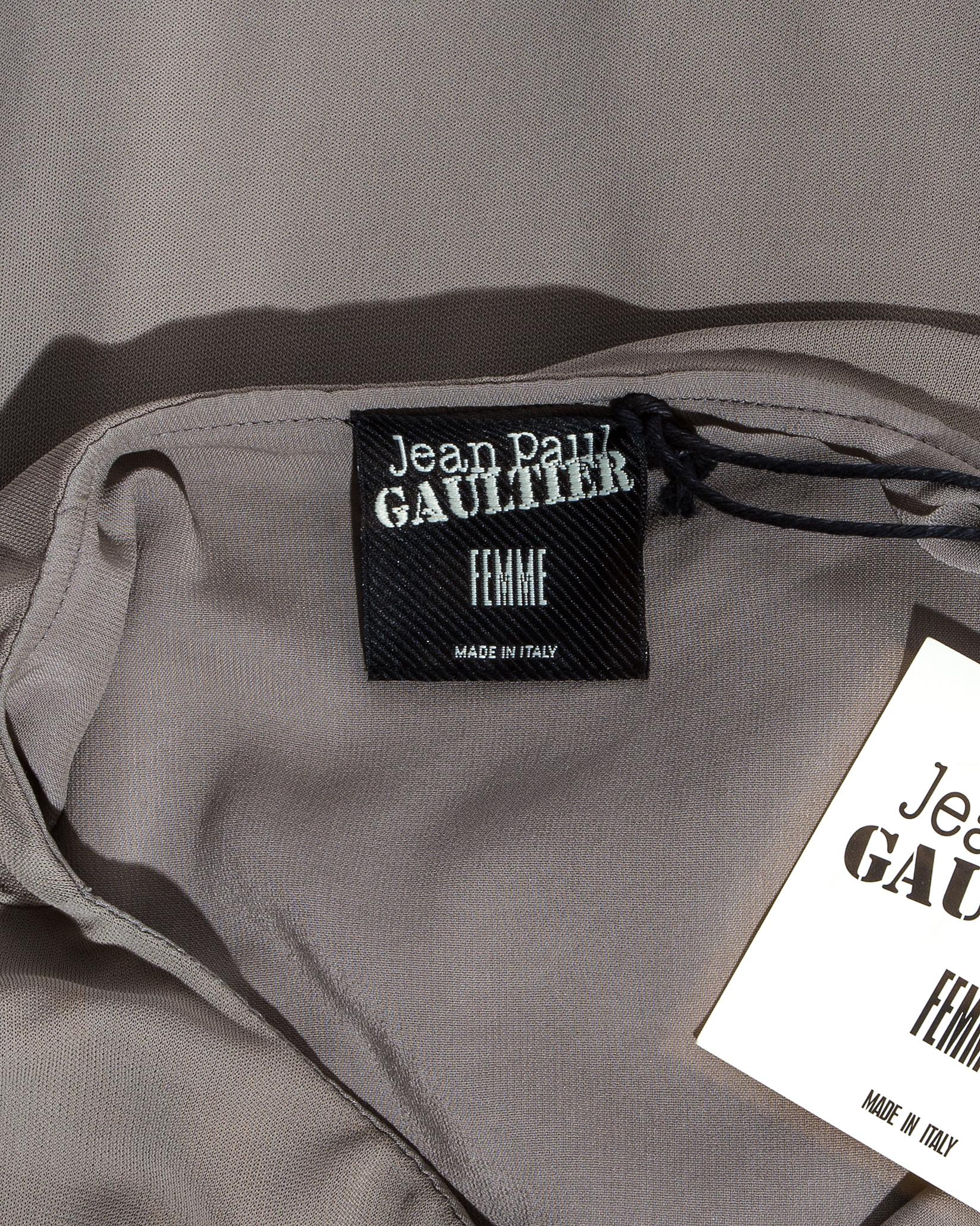 Jean Paul Gaultier taupe jersey draped maxi dress, ss 2009 1