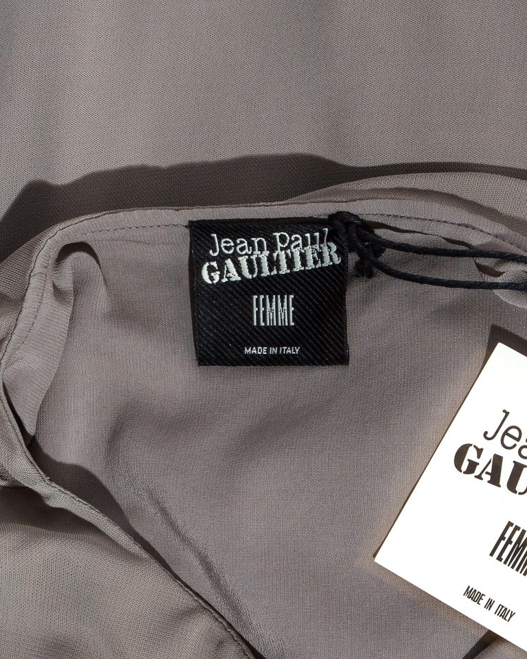 Jean Paul Gaultier taupe jersey draped maxi dress, ss 2009 at 1stDibs ...