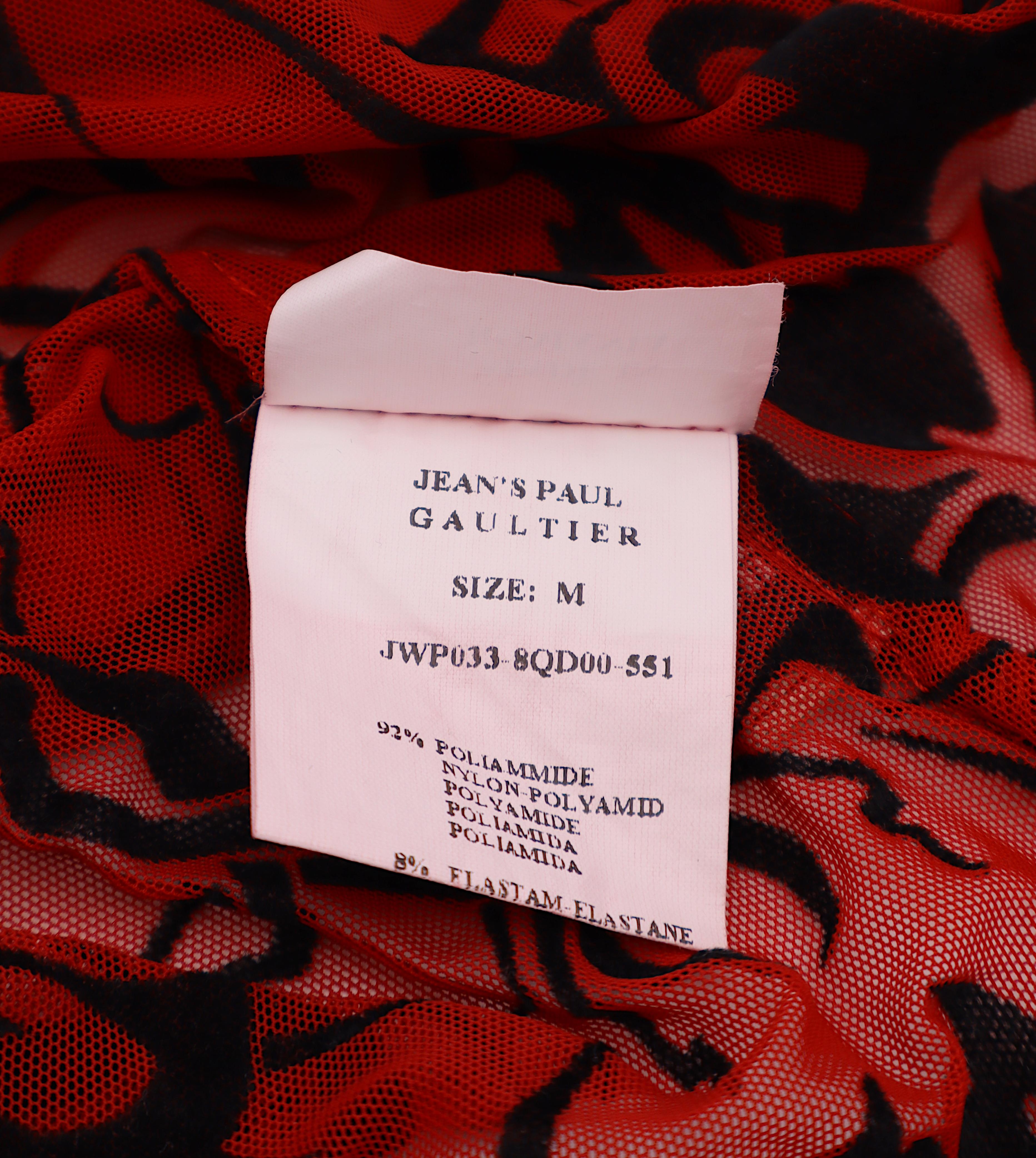 JEAN PAUL GAULTIER Tribal Demon Top de malla transparente Talla M en venta 2