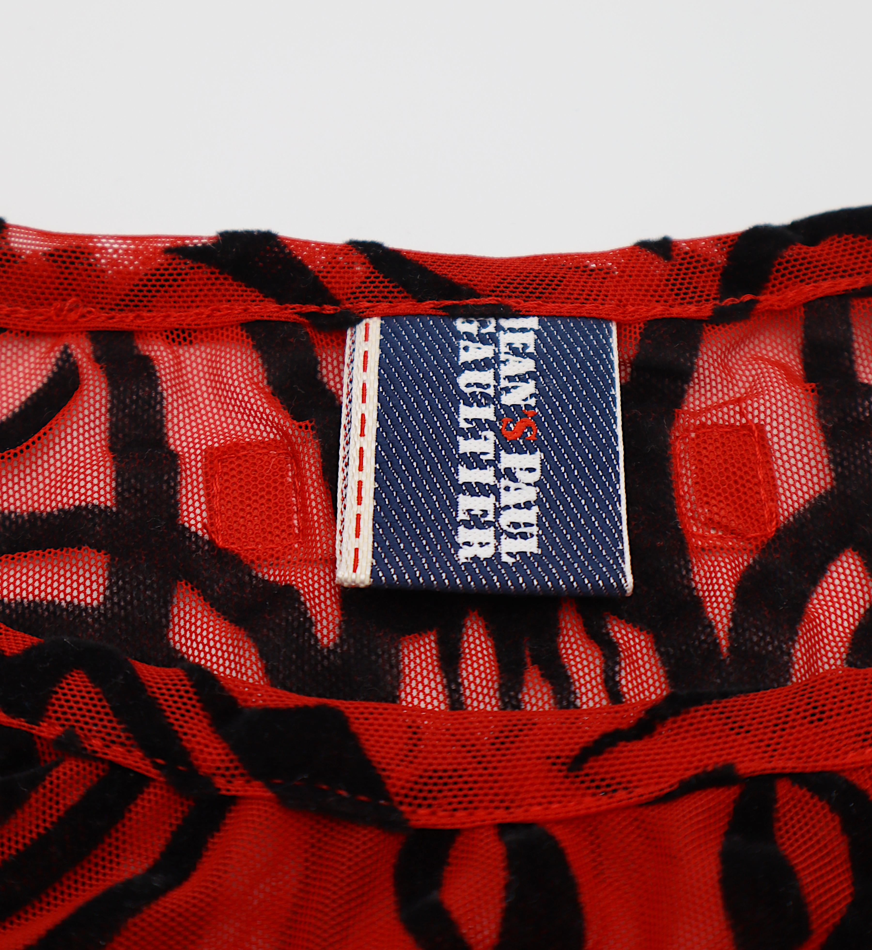 JEAN PAUL GAULTIER Tribal Demon Top de malla transparente Talla M en venta 3