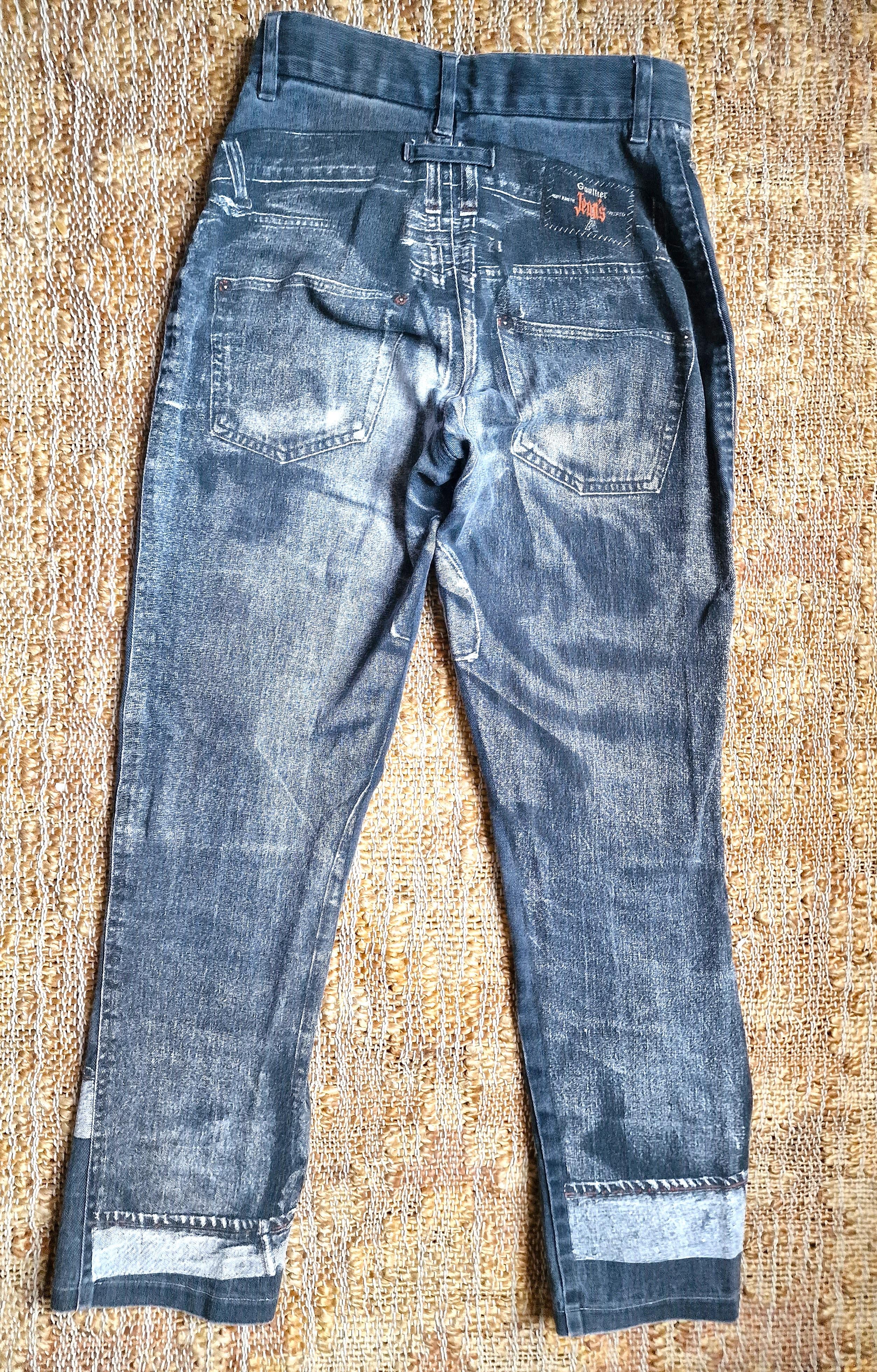 Jean Paul Gaultier Trompe L'Oeil Denim Optical Illusion Small XS Jeans Pants For Sale 7
