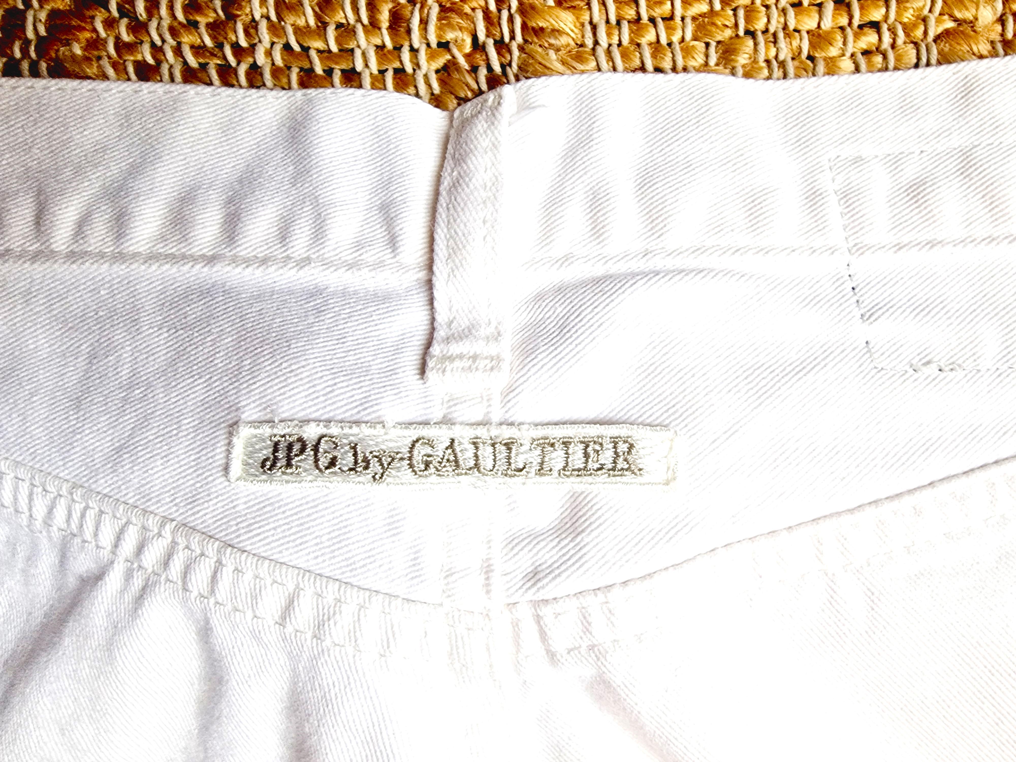 Jean Paul Gaultier Trompe L'Oeil Denim Optical Illusion Small XS Jeans Pants For Sale 7