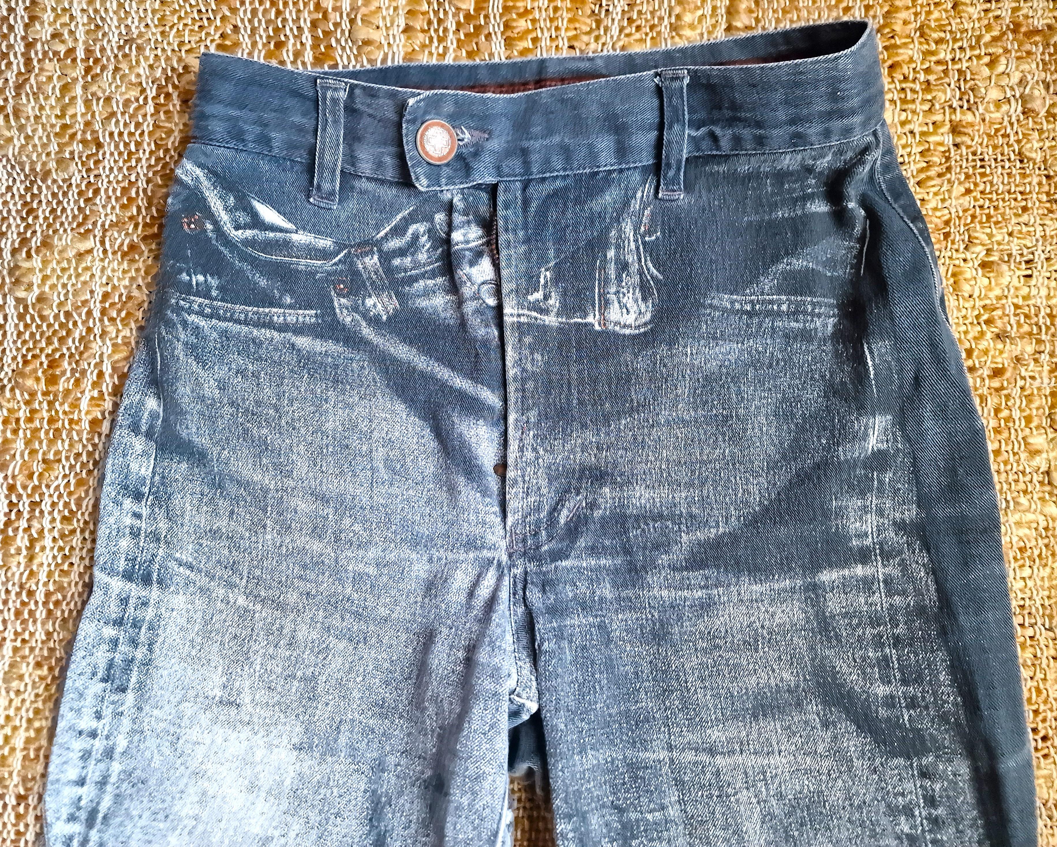 Jean Paul Gaultier Trompe L'Oeil Denim Optical Illusion Small XS Jeans Pants For Sale 2