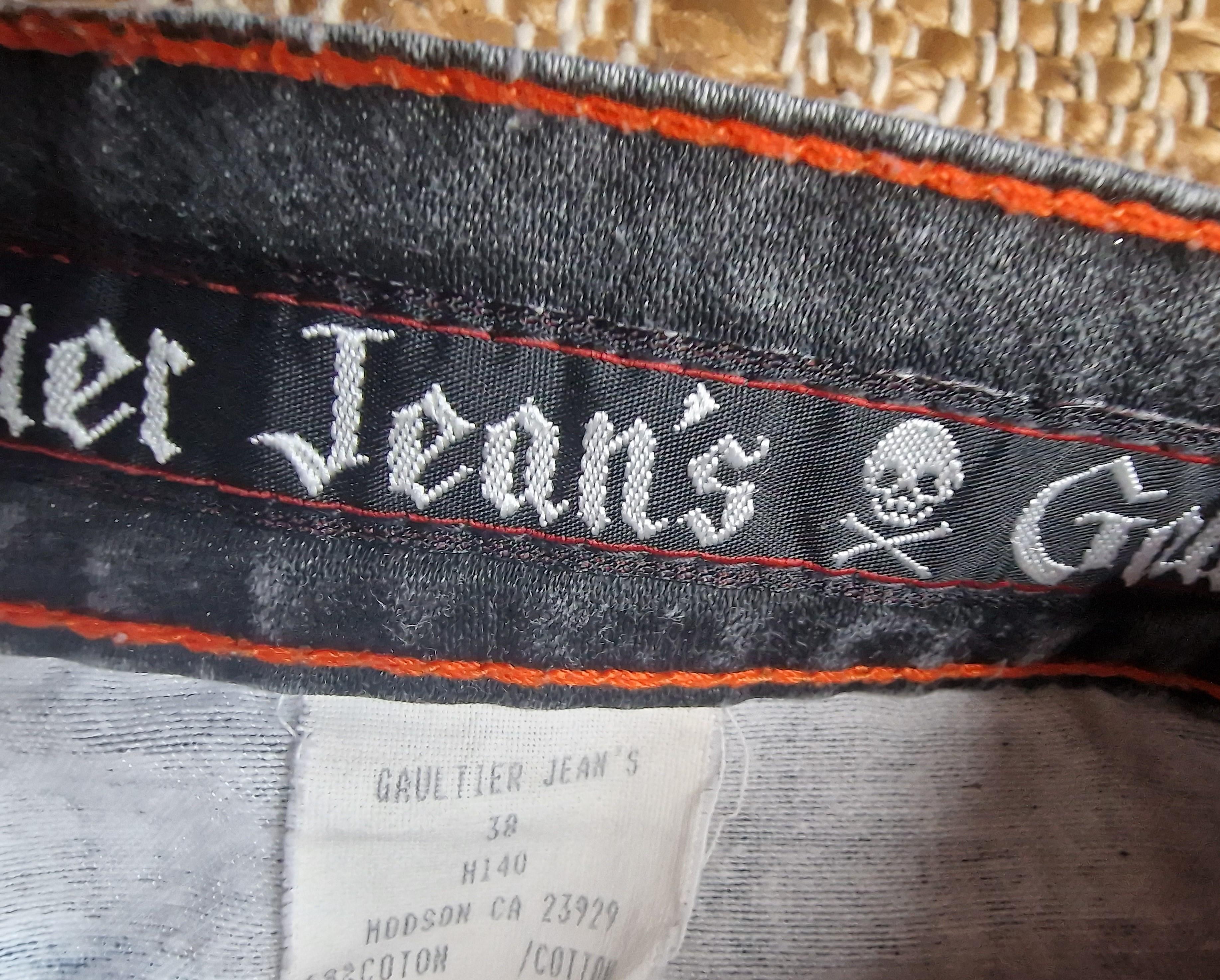 Jean Paul Gaultier Denim Trompe L'Oeil Optical Illusion Vintage Jeans Pants Excellent état - En vente à PARIS, FR