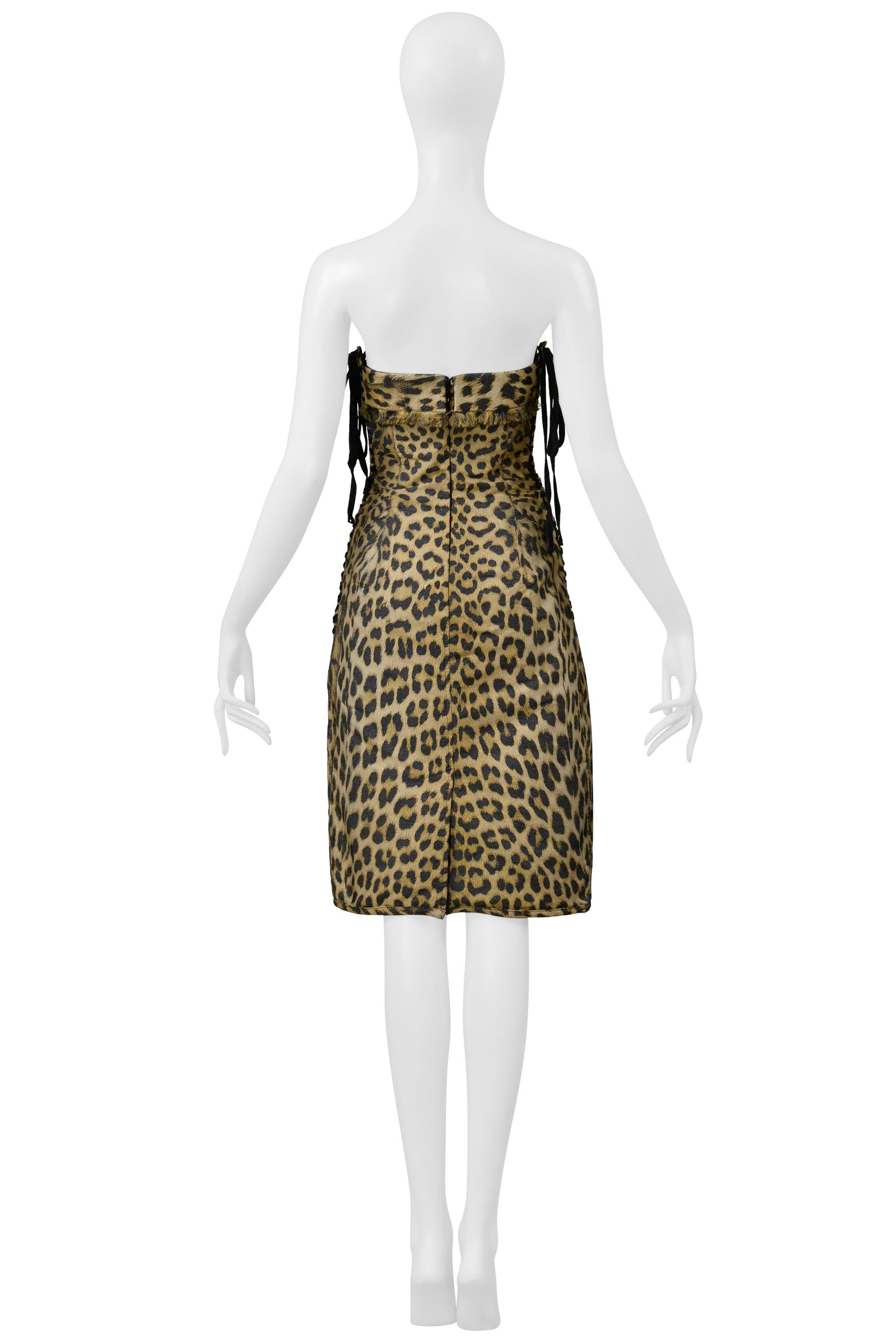Jean Paul Gaultier Trompe L'Oeil Leopard Print Kleid und Korsett Schnürung 2004 im Angebot 5