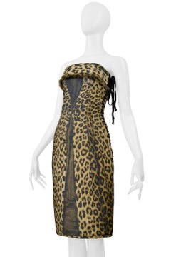 Jean Paul Gaultier Trompe L'oeil Leopard Print Dress And Corset Lacing 2004