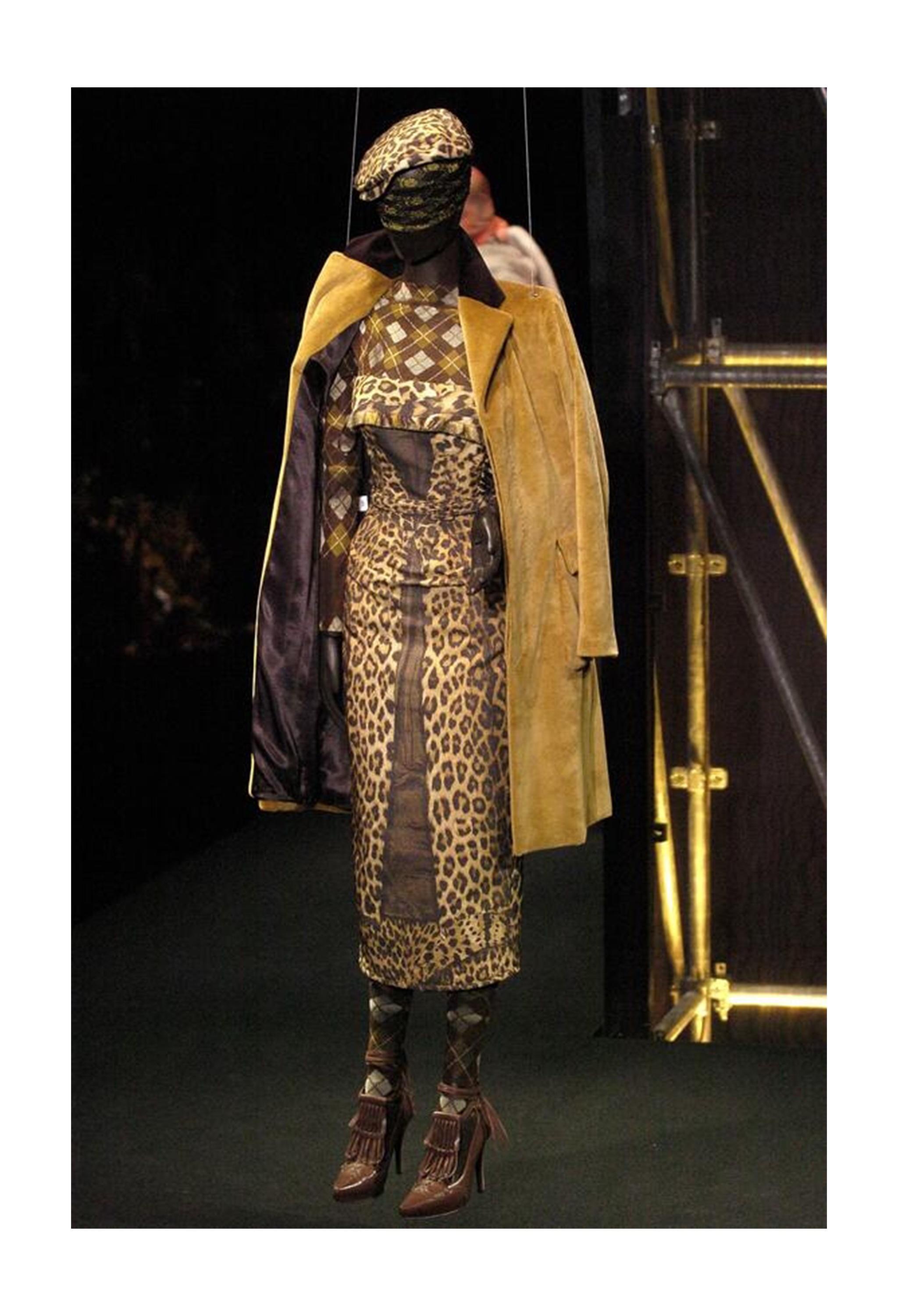 Jean Paul Gaultier Trompe L'Oeil Leopard Print Kleid und Korsett Schnürung 2004 im Angebot 1